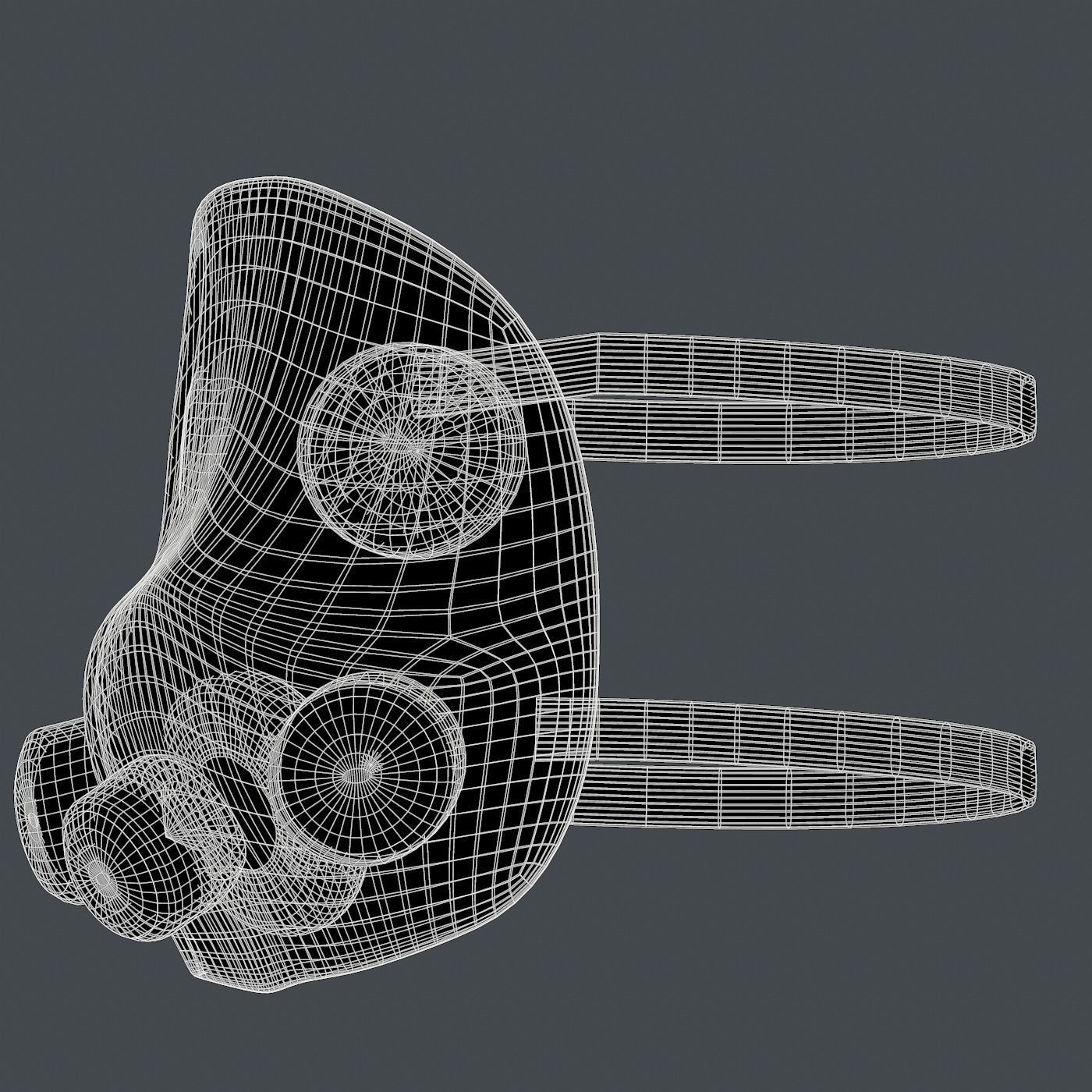 Gas mask helmet 3d model scifi Low-poly  Low-poly 3D model_6