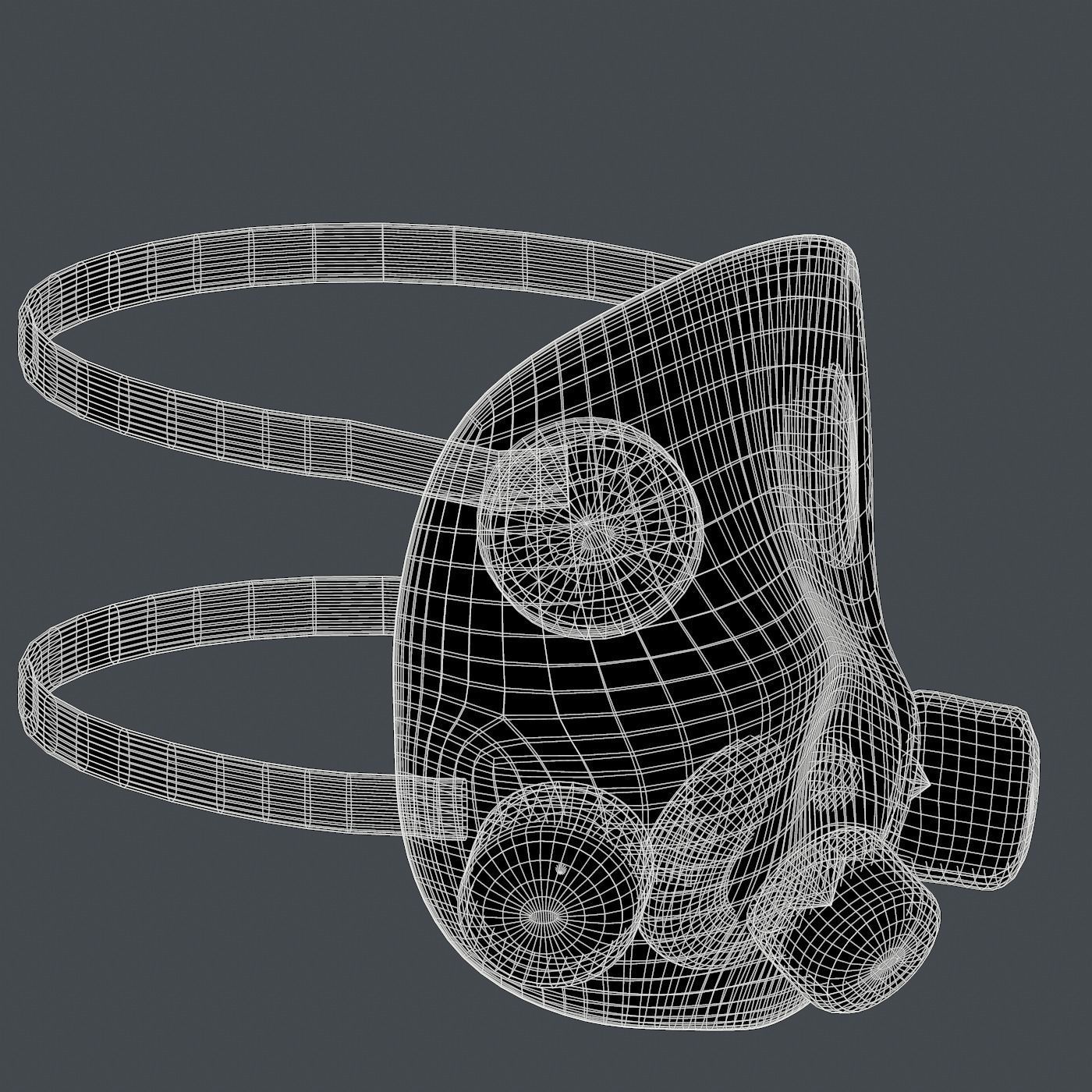 Gas mask helmet 3d model scifi Low-poly  Low-poly 3D model_7