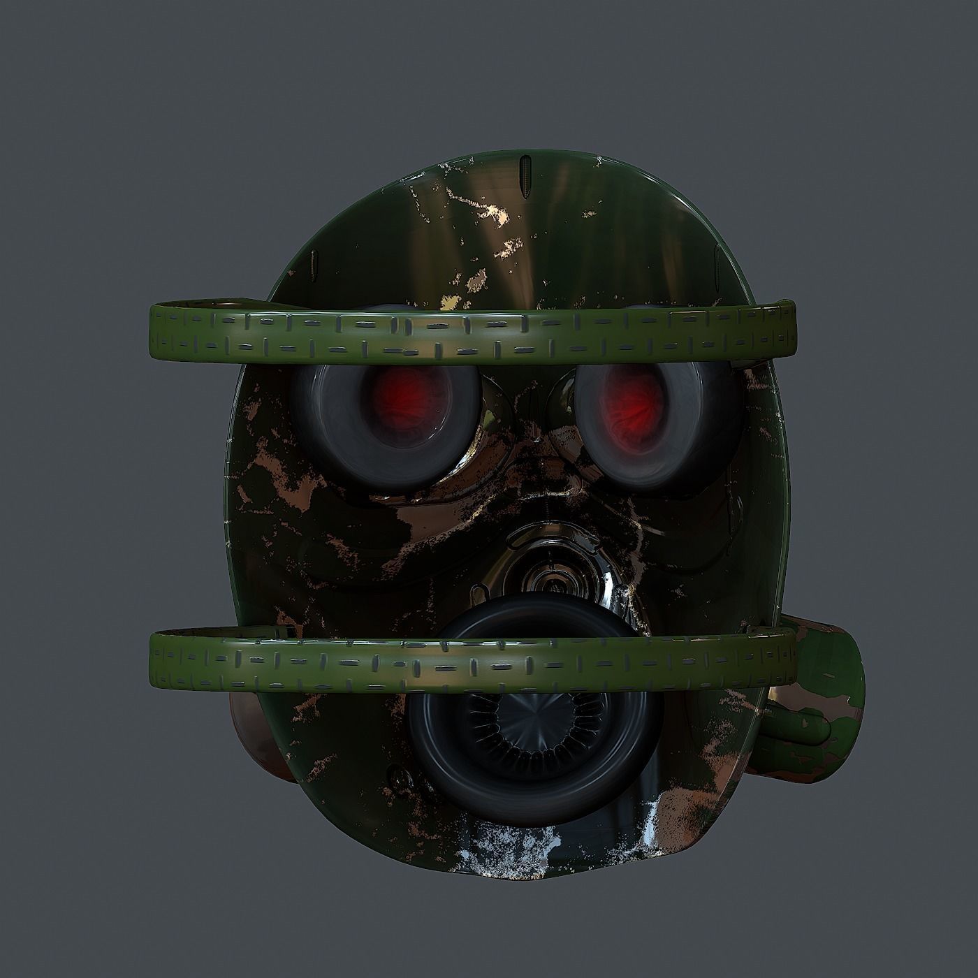 Gas mask helmet 3d model scifi Low-poly  Low-poly 3D model_4