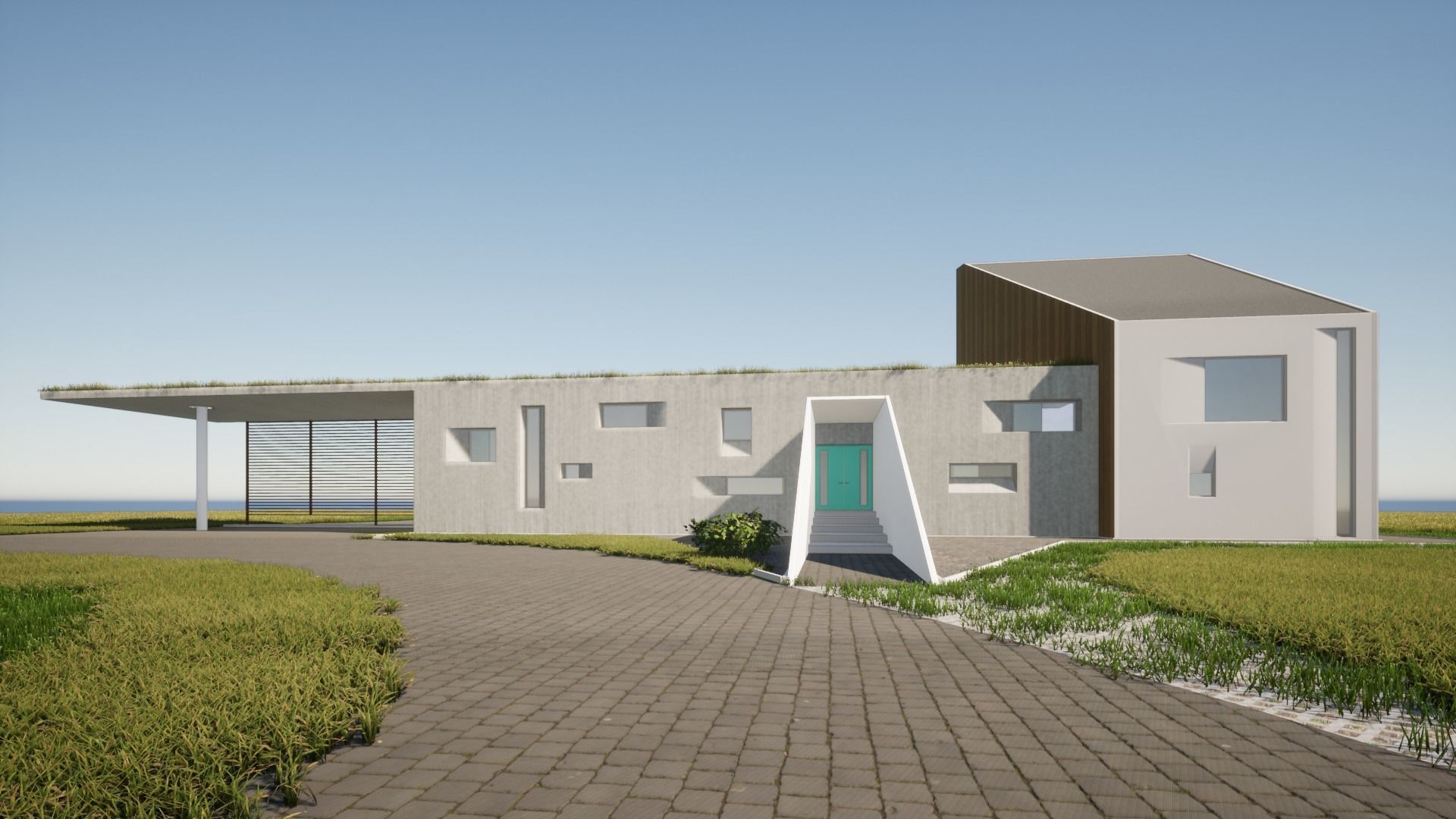 Modern House 1 3D model_3