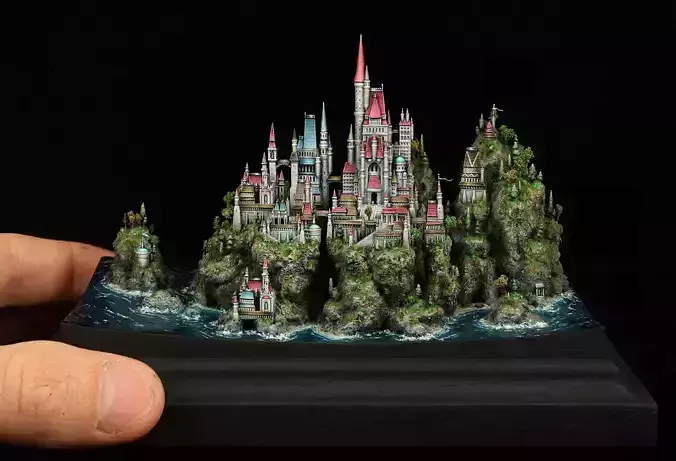 medieval castle 3D model 3D print model