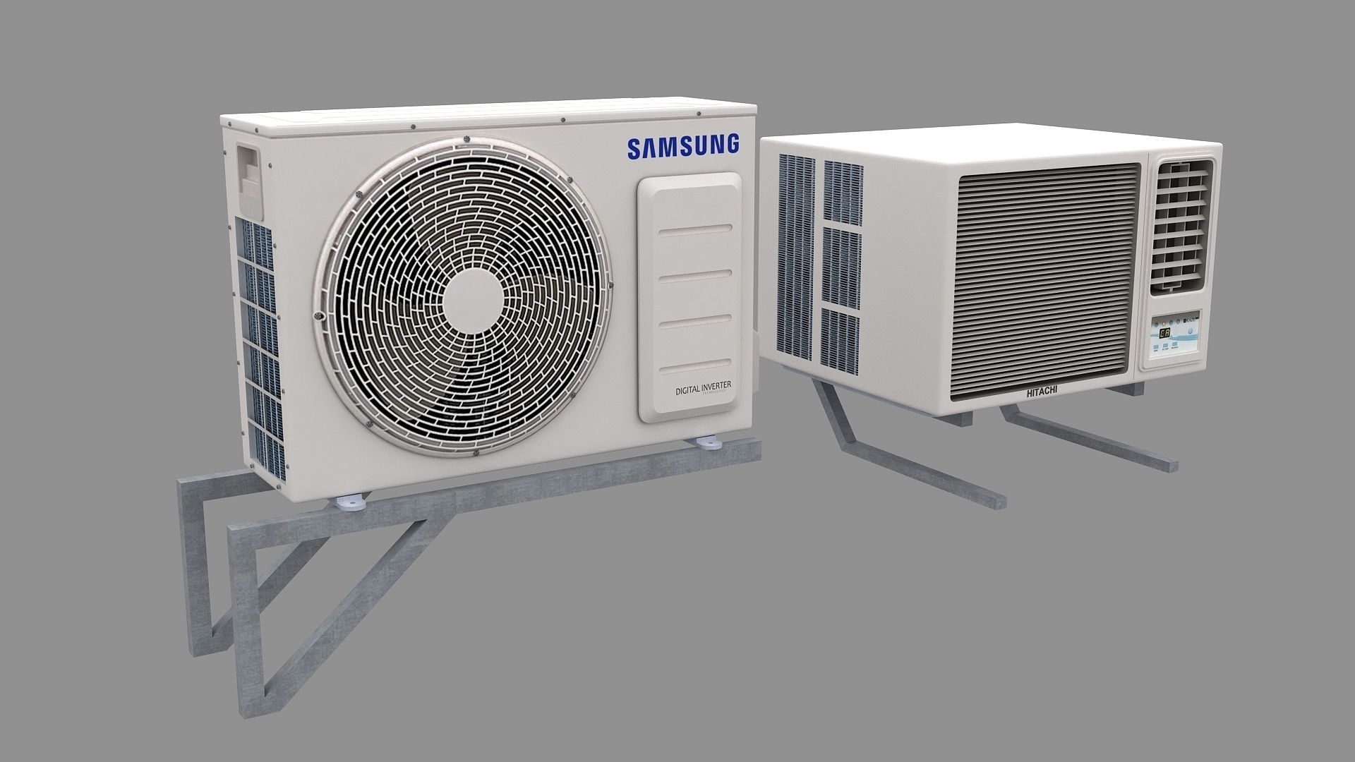 Air Conditioner Window Outdoor 3D model MAX OBJ 3DS FBX