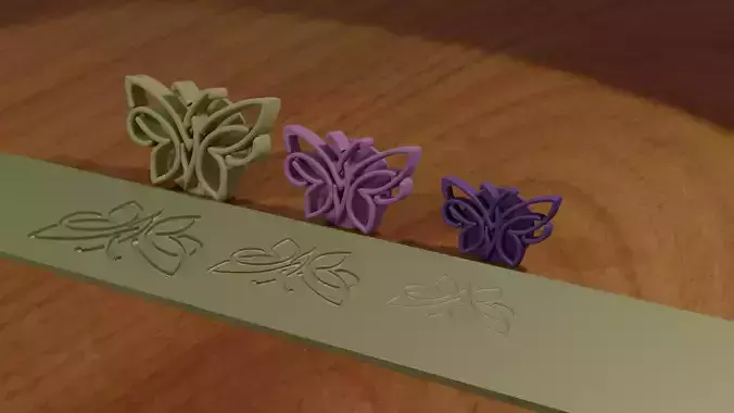 Sello mariposas alfareria y otras masas  3D print model
