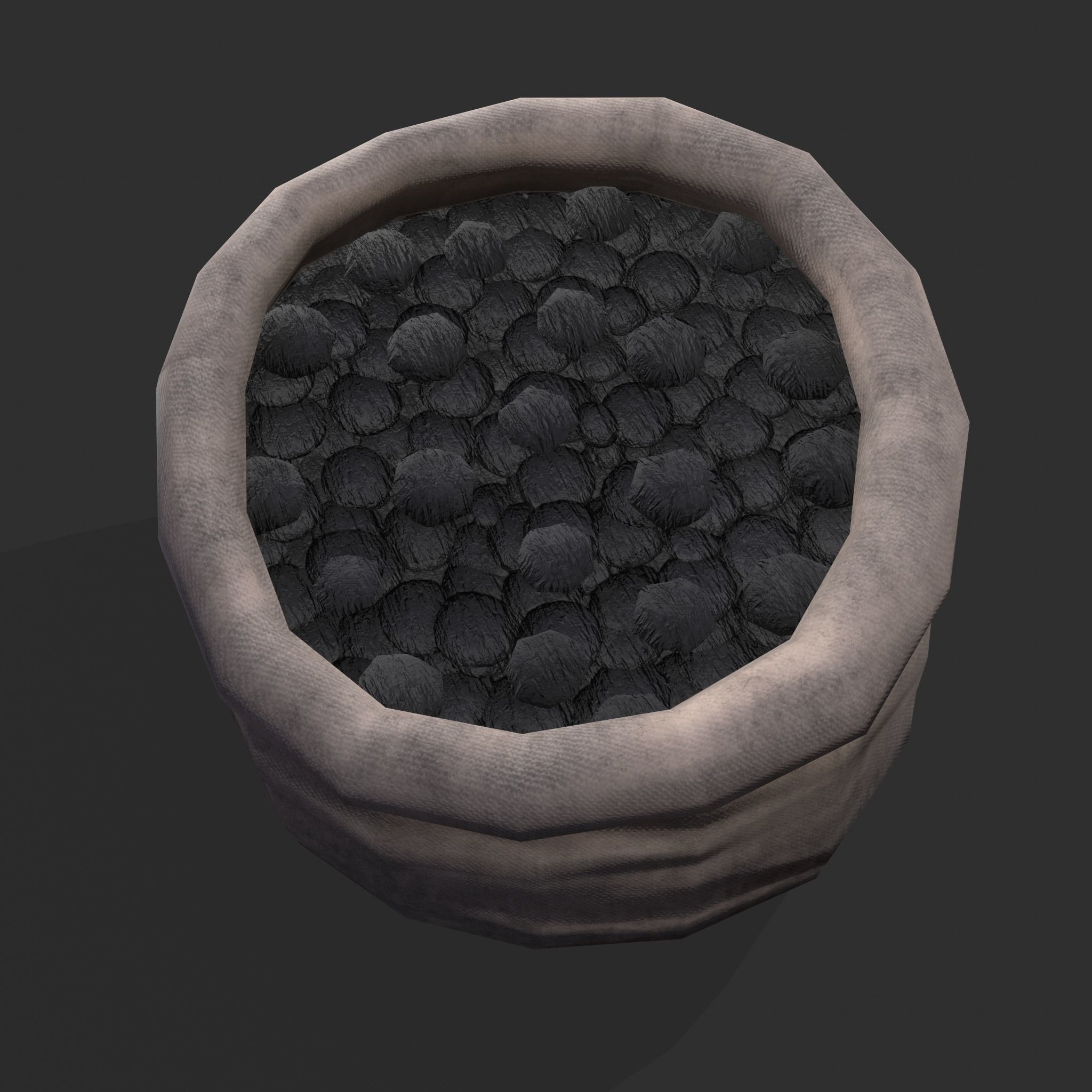 Coal Sack Low-poly 3D model_9