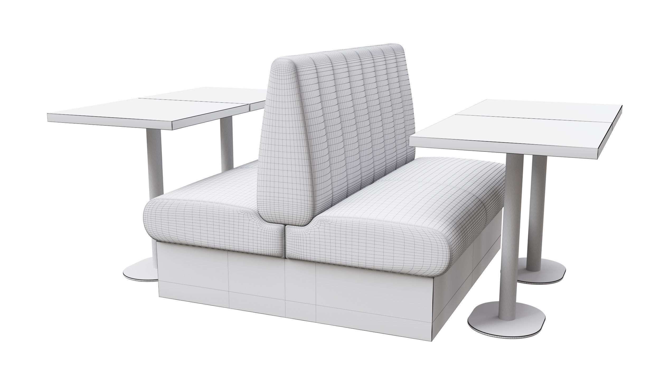 Restaurant Bench 3D model_5