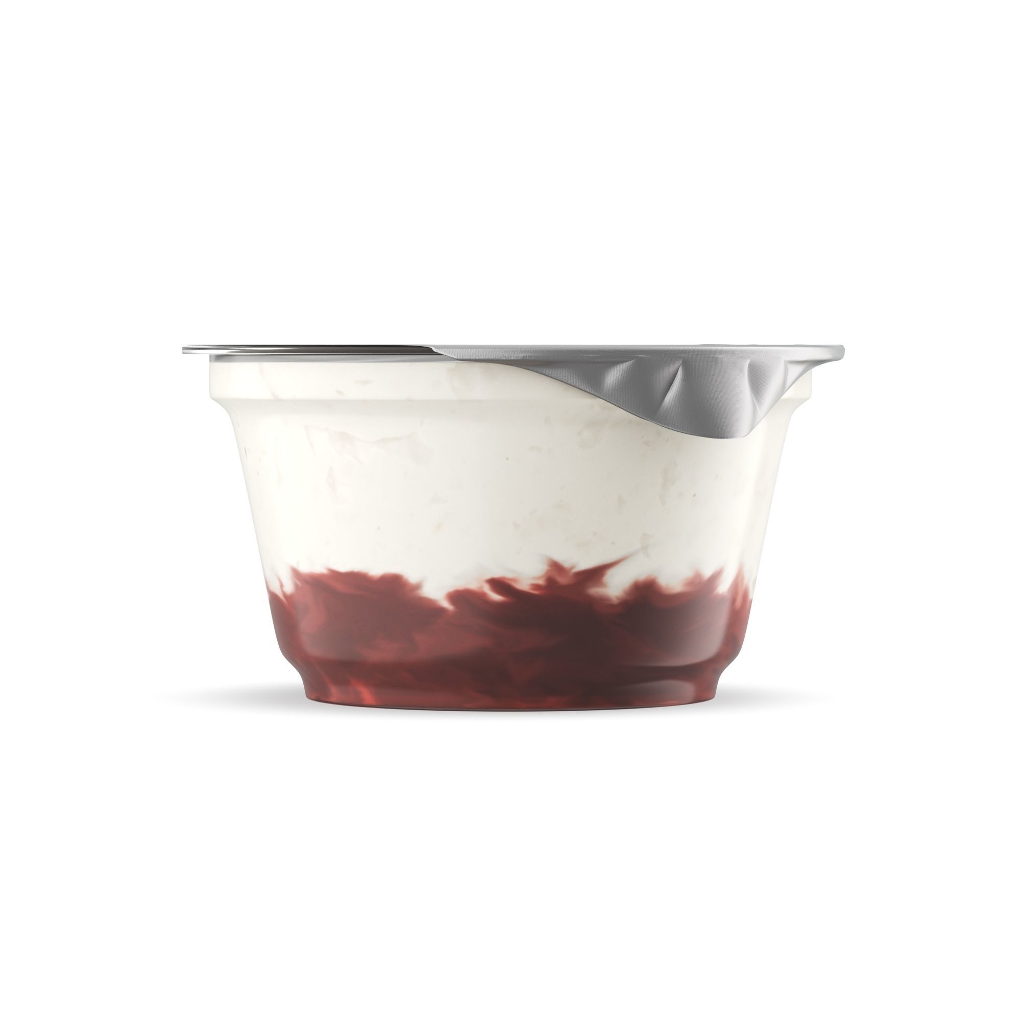 Plastic Cup Yogurt and Cherry Jam 3D model 3D model_2