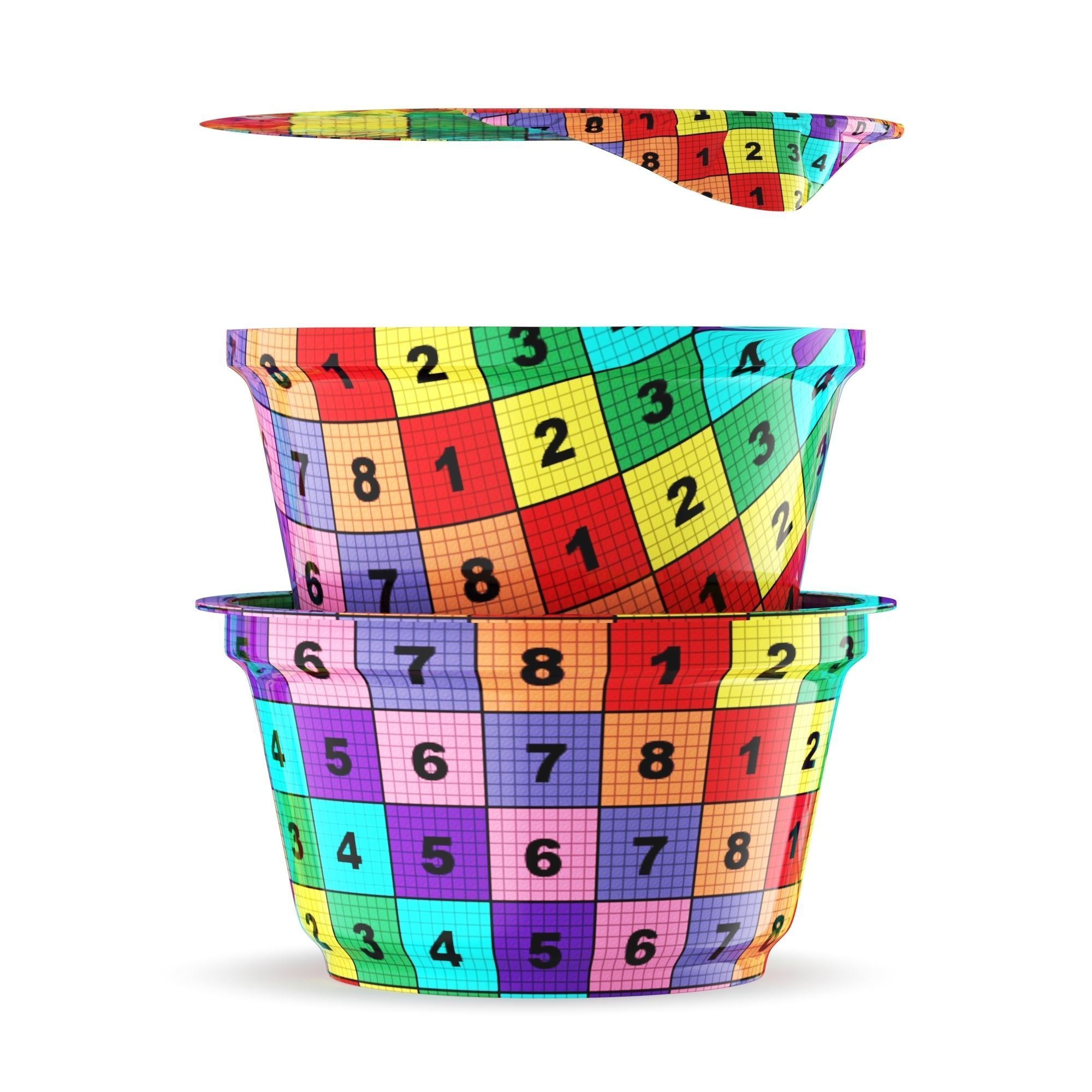 Plastic Cup Yogurt and Cherry Jam 3D model 3D model_11