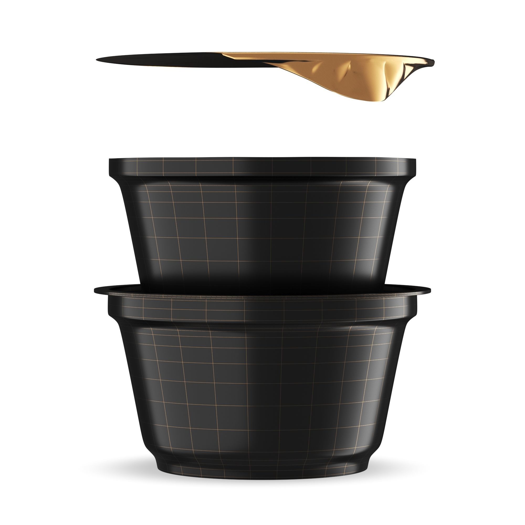 Plastic Cup Yogurt and Cherry Jam 3D model 3D model_8