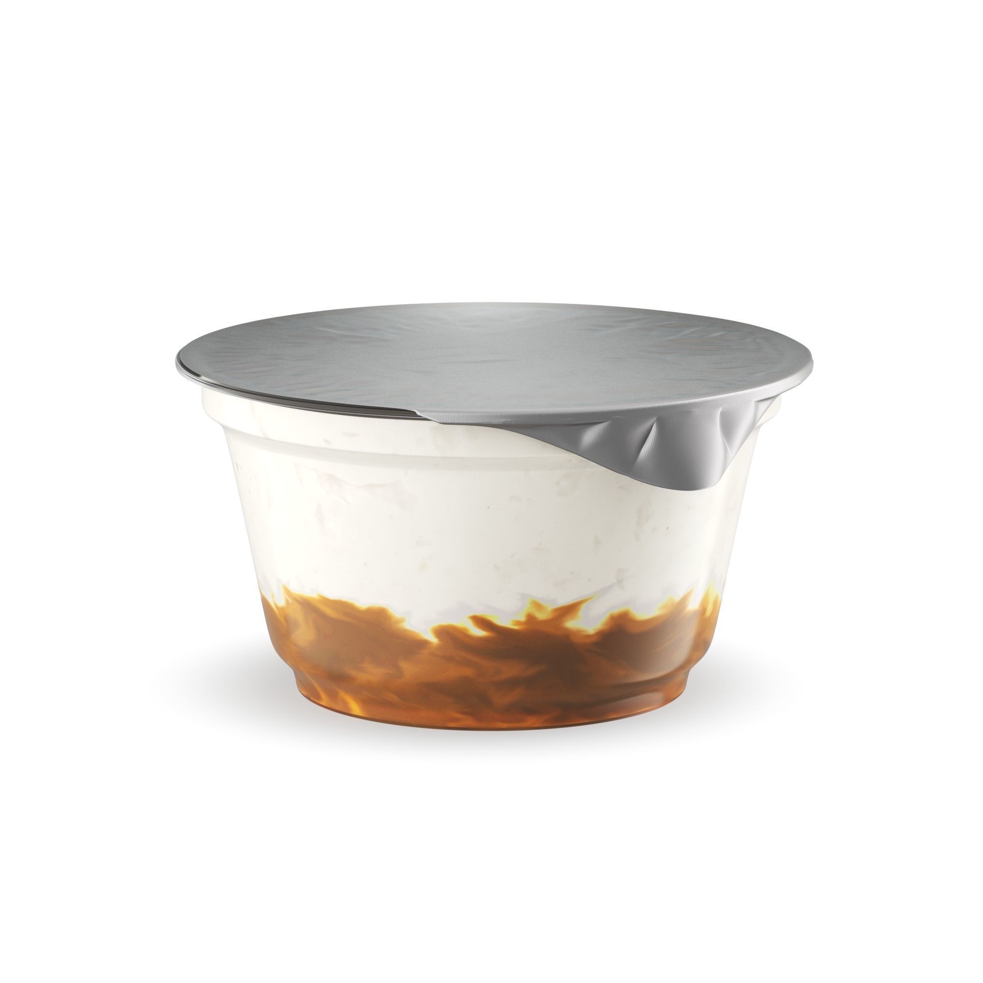 Plastic Cup Yogurt and Cherry Jam 3D model 3D model_4