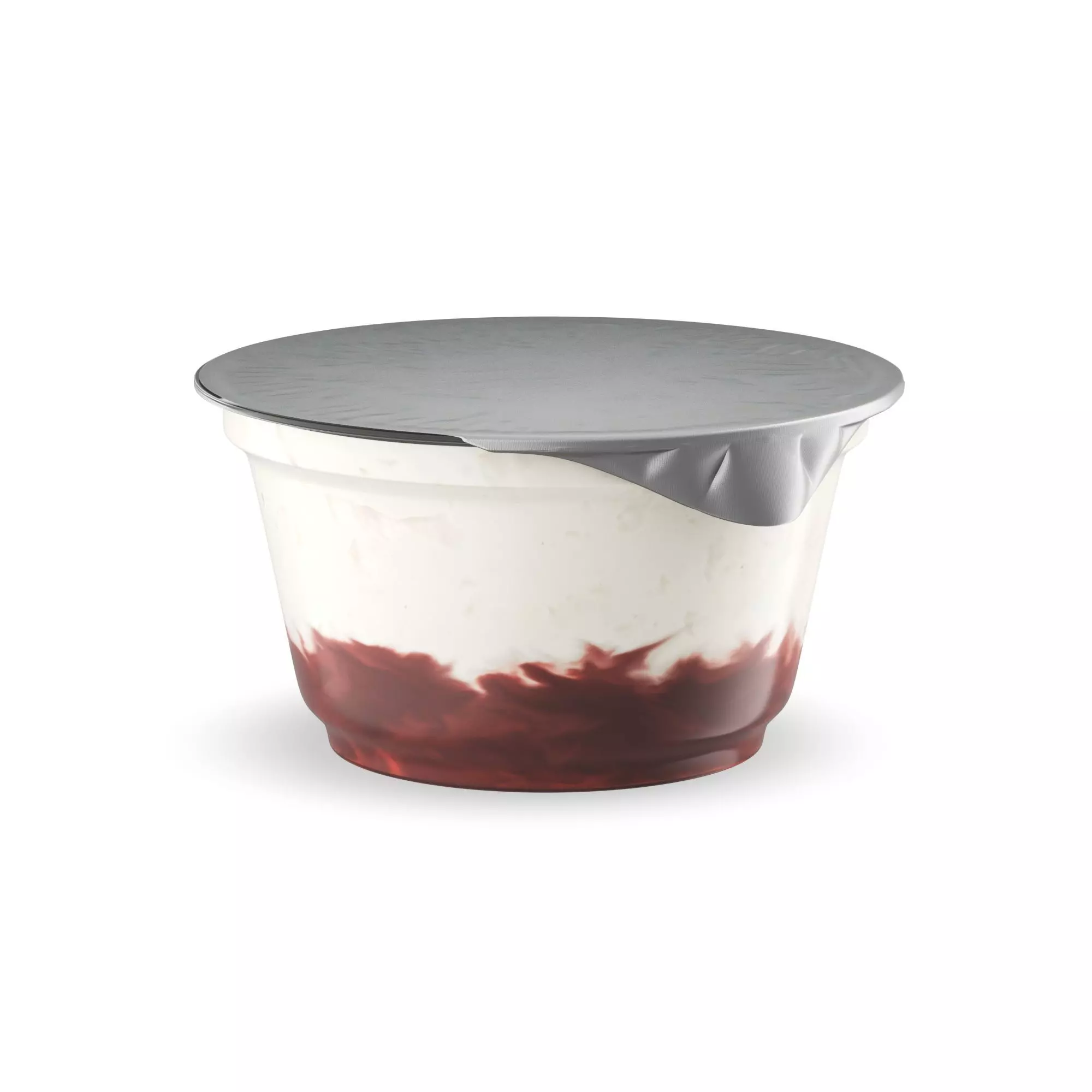 Plastic Cup Yogurt and Cherry Jam 3D model 3D model_0