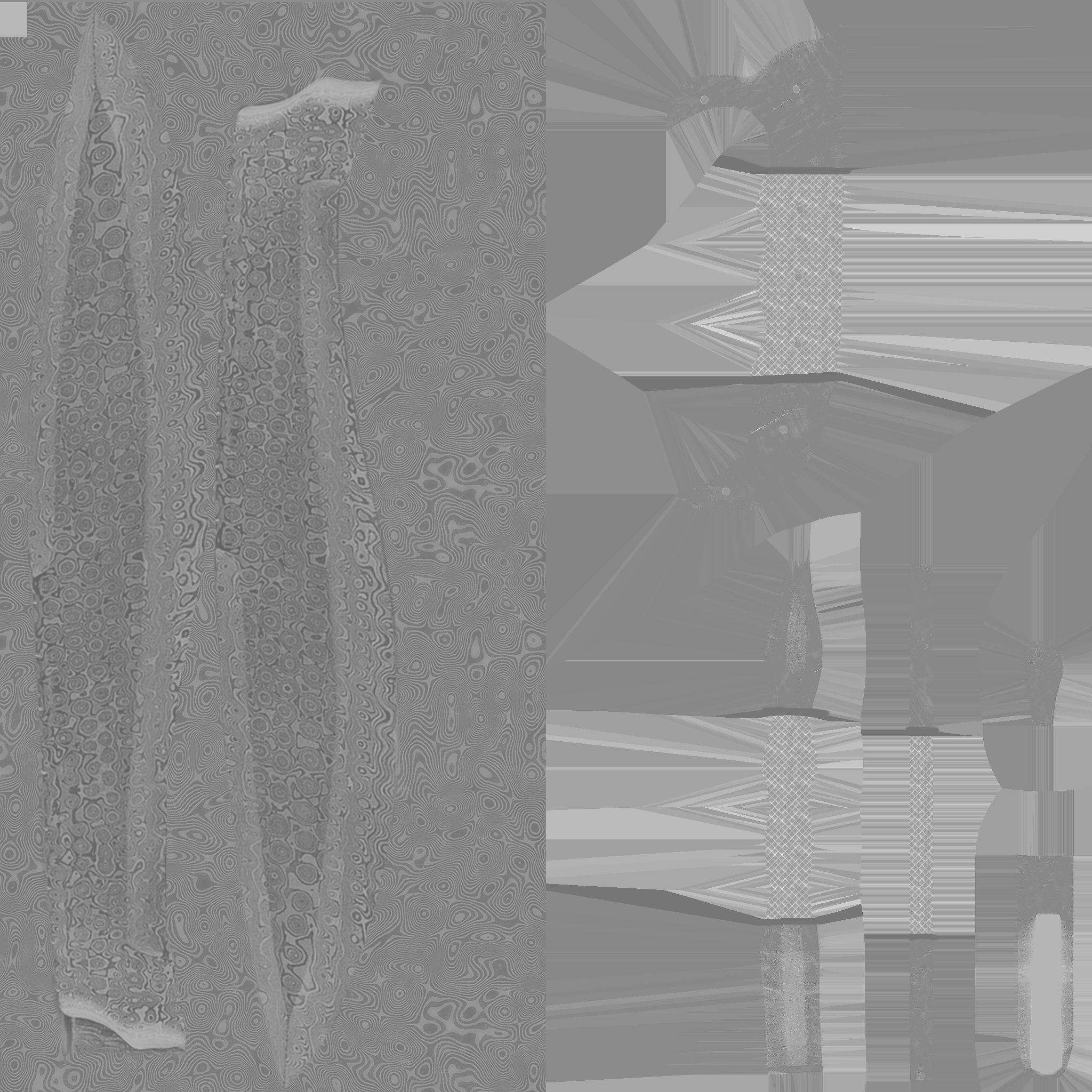 Damascus Hunting Machete Low-poly 3D model_8