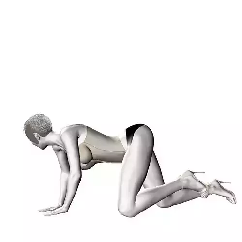 Girlcrawling woman in lingerie