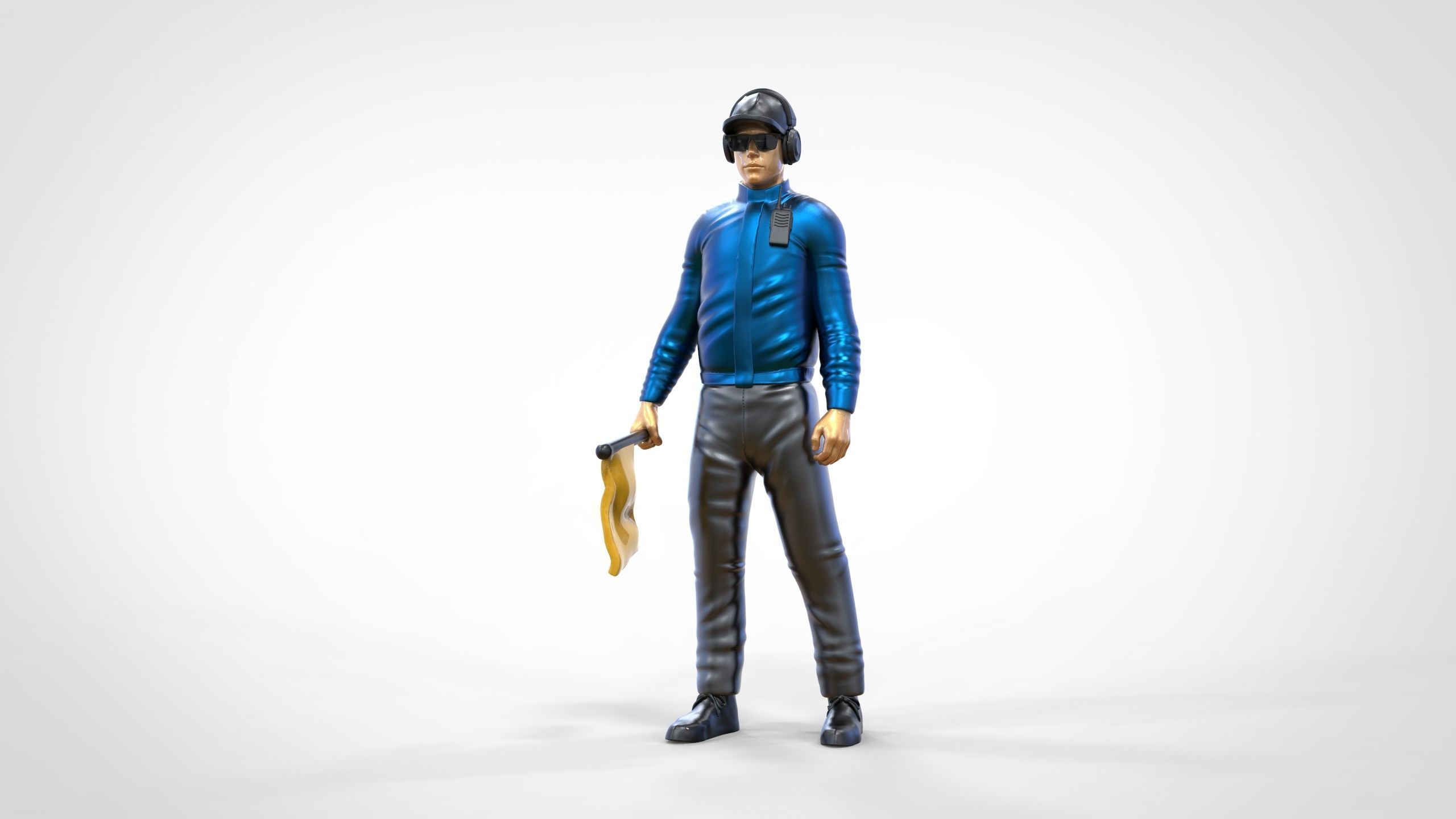 N1 Race Marshal with flag  3D print model_15