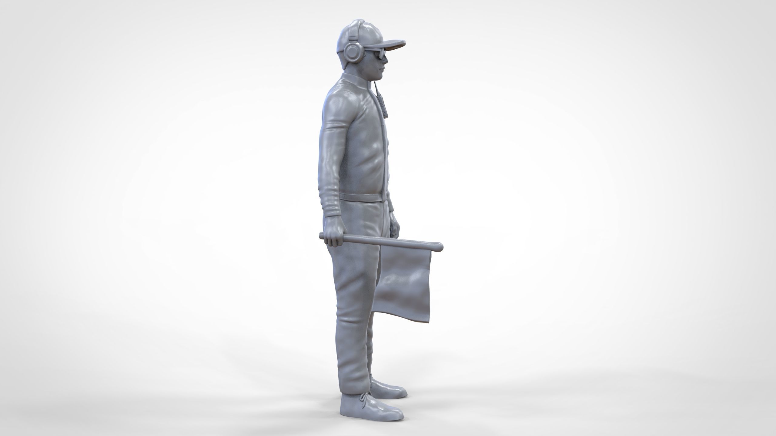 N1 Race Marshal with flag  3D print model_21