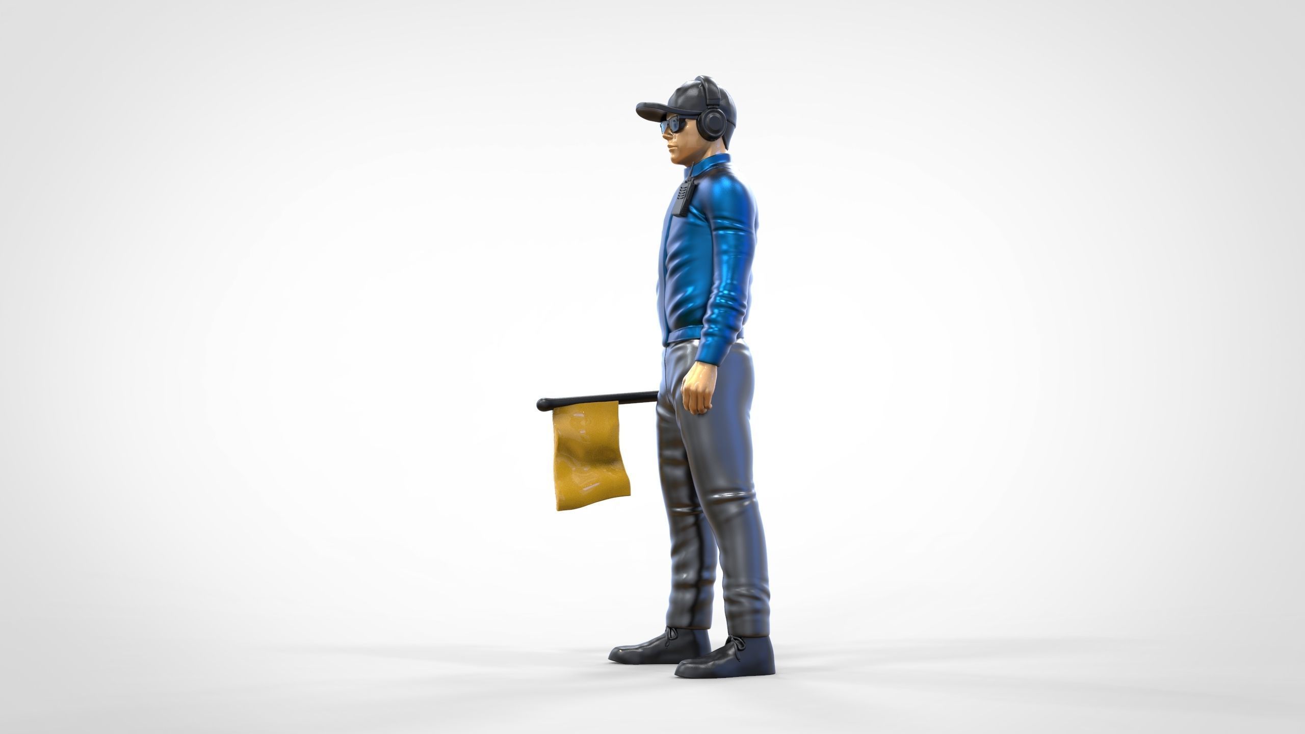 N1 Race Marshal with flag  3D print model_12