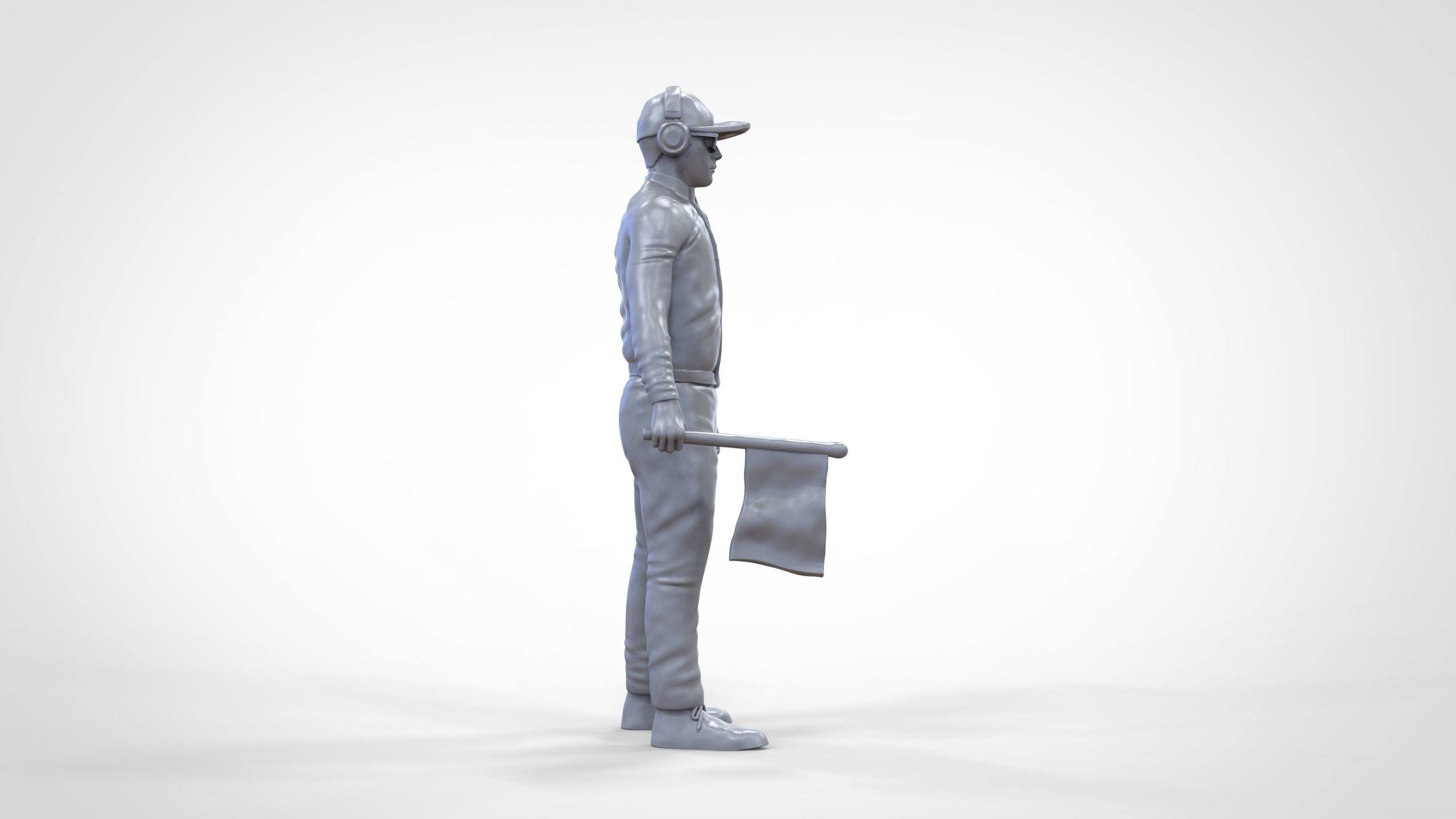 N1 Race Marshal with flag  3D print model_22