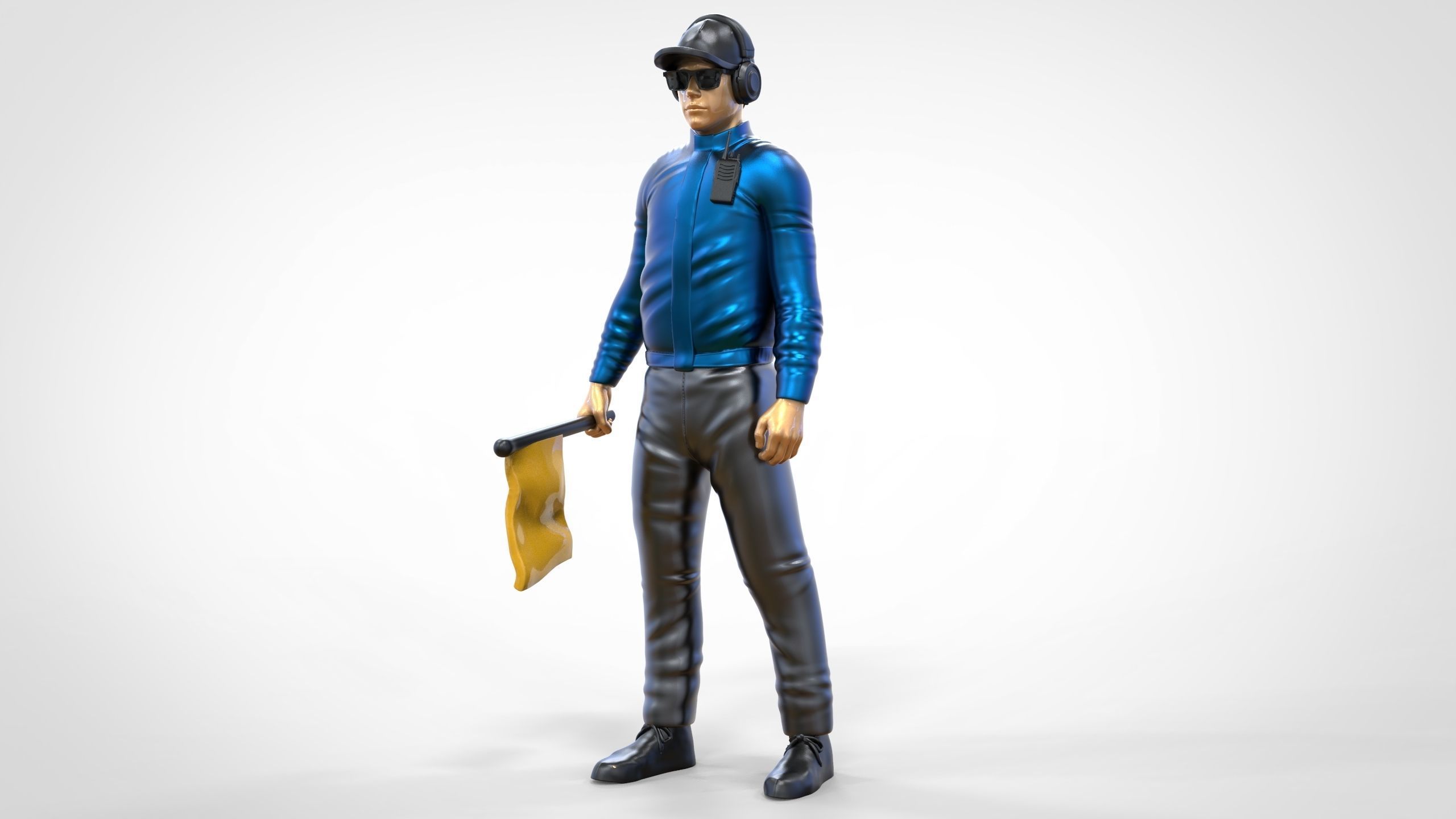 N1 Race Marshal with flag  3D print model_32
