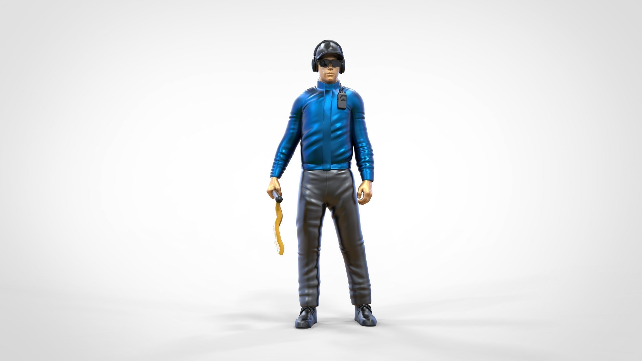 N1 Race Marshal with flag  3D print model_16