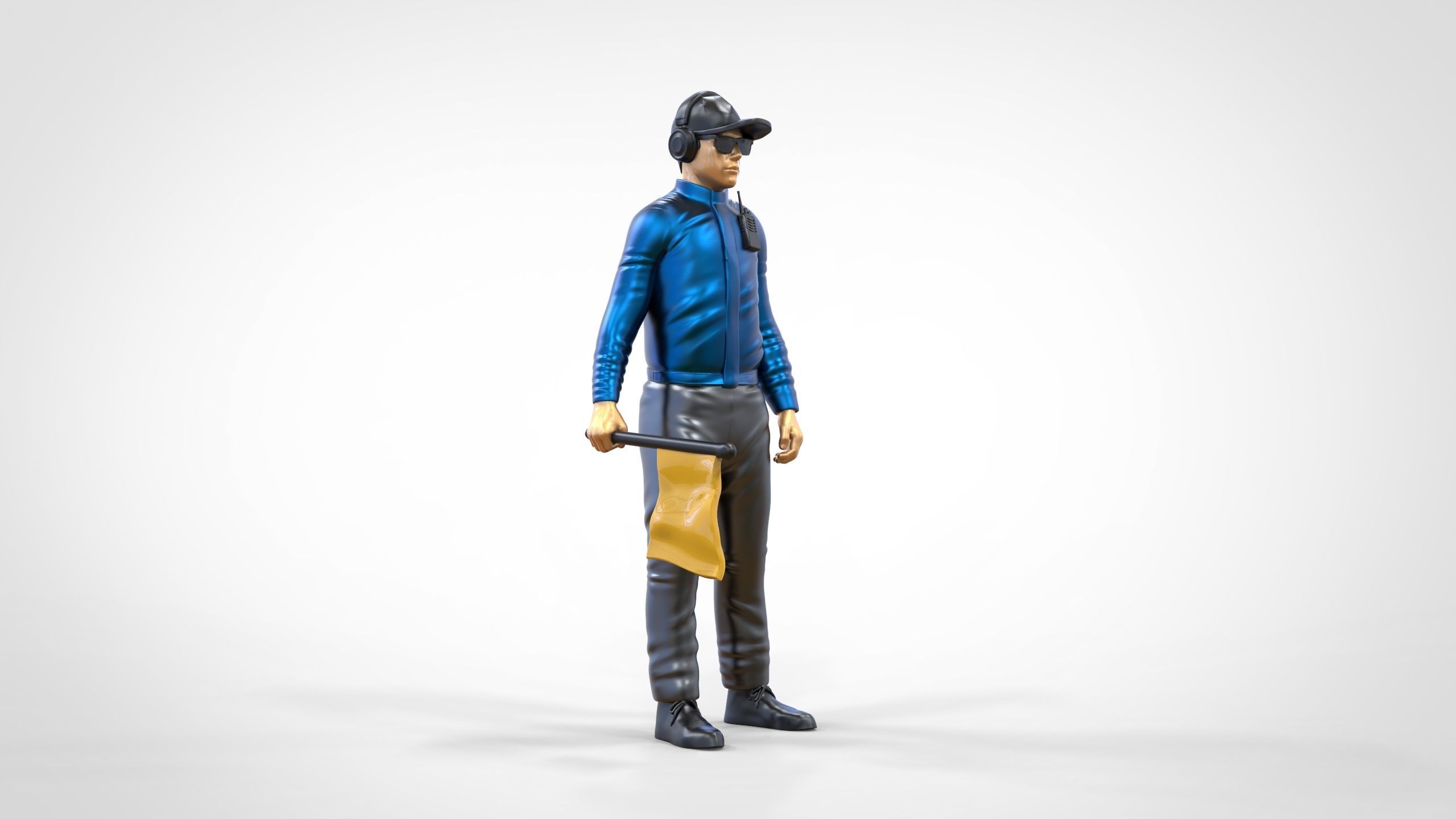 N1 Race Marshal with flag  3D print model_20
