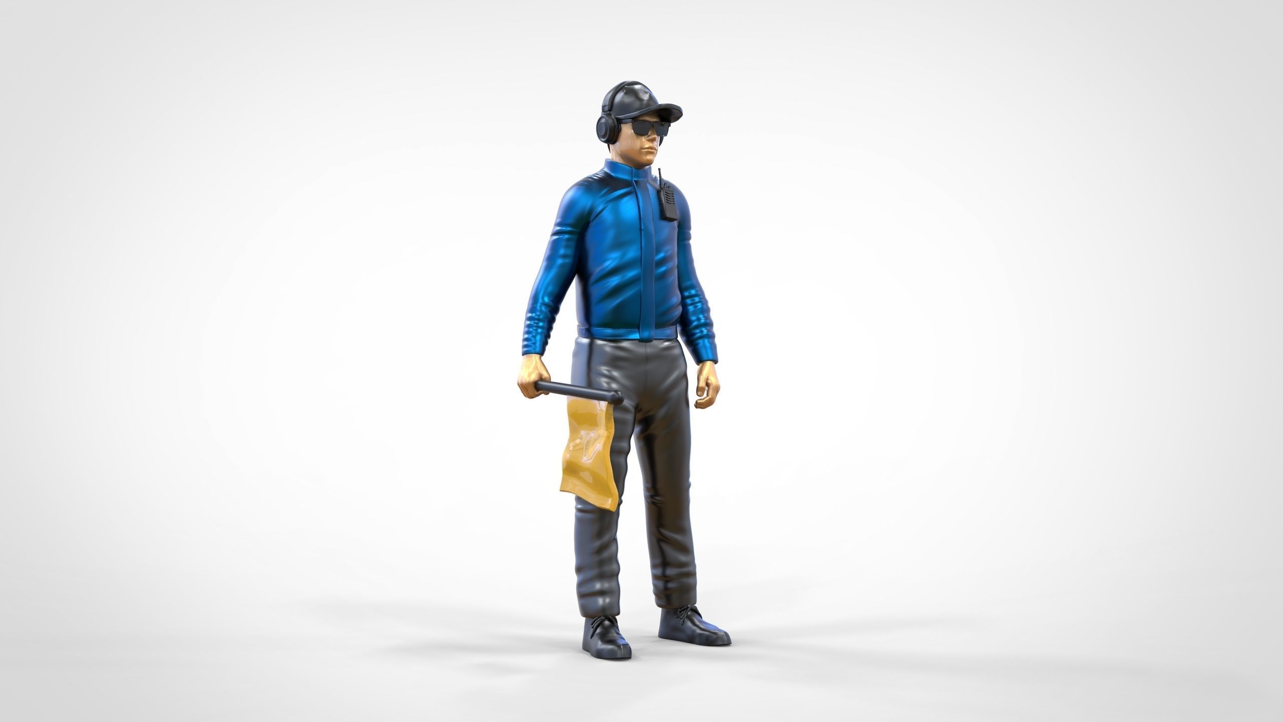 N1 Race Marshal with flag  3D print model_18