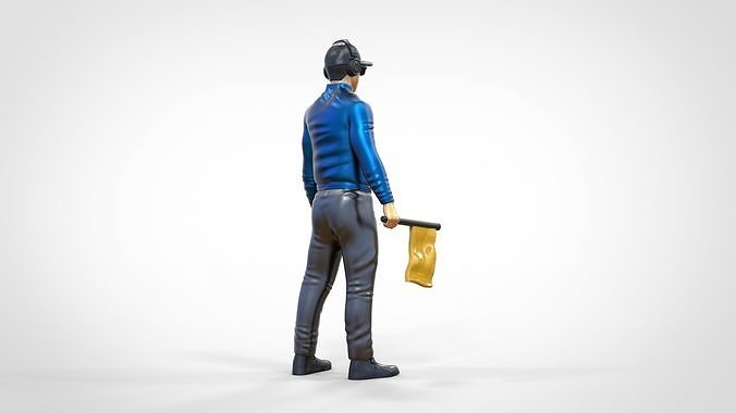 N1 Race Marshal with flag  3D print model 5