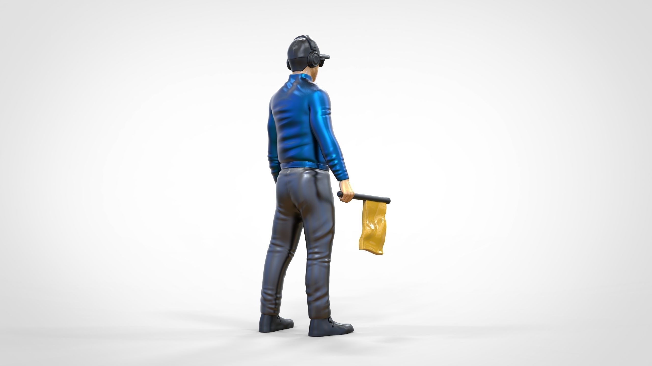 N1 Race Marshal with flag  3D print model_4