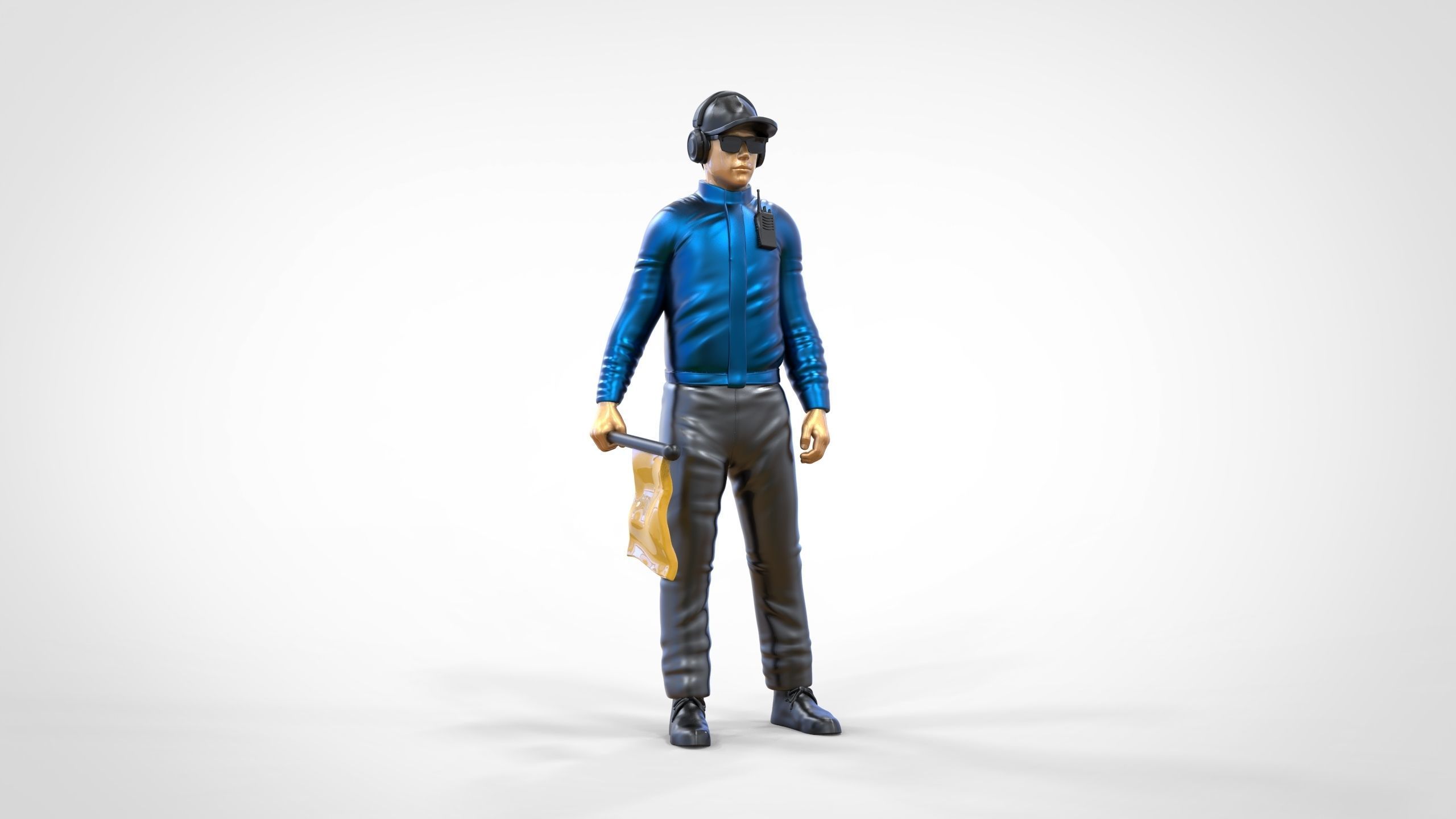 N1 Race Marshal with flag  3D print model_17