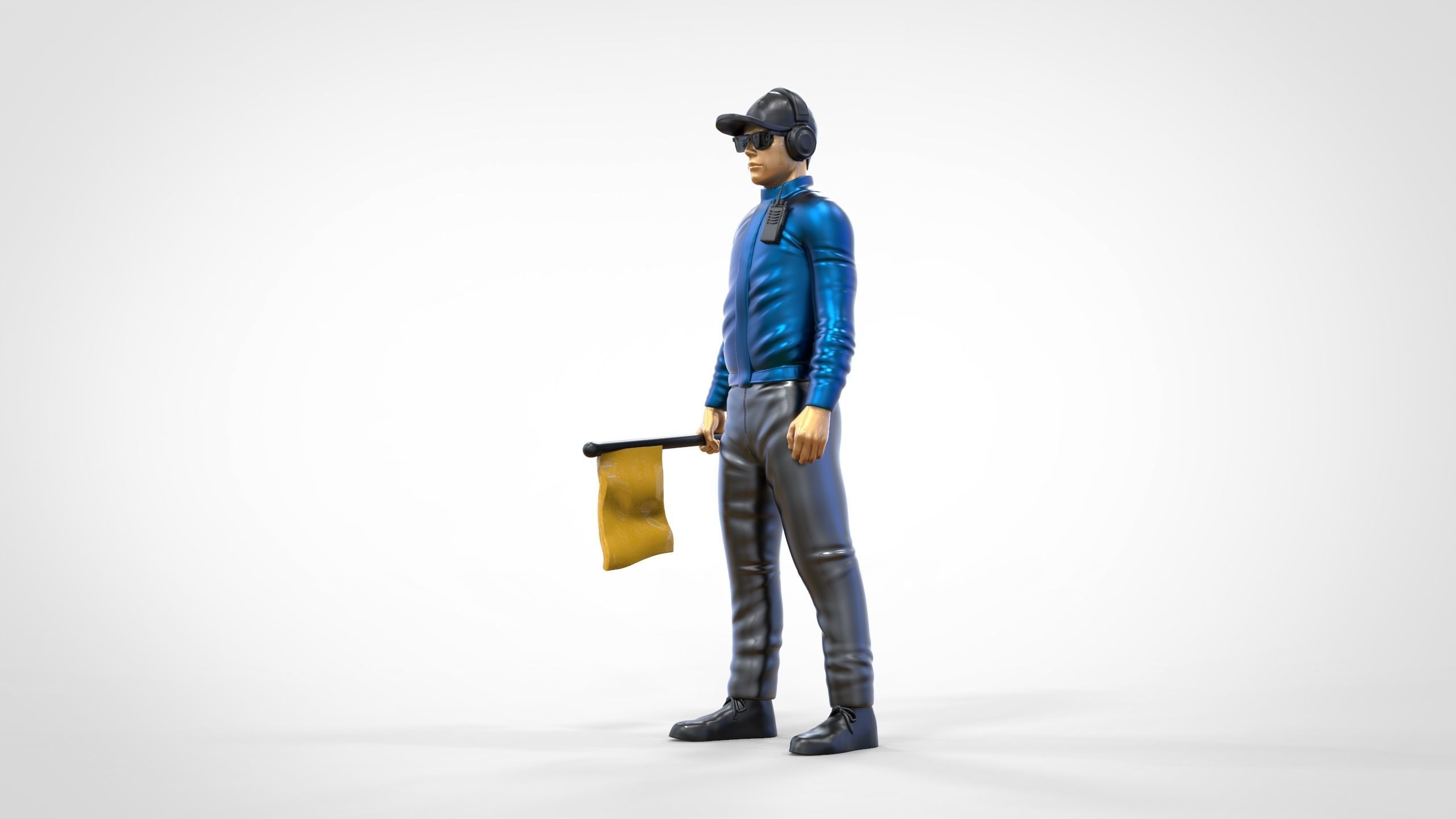 N1 Race Marshal with flag  3D print model_13