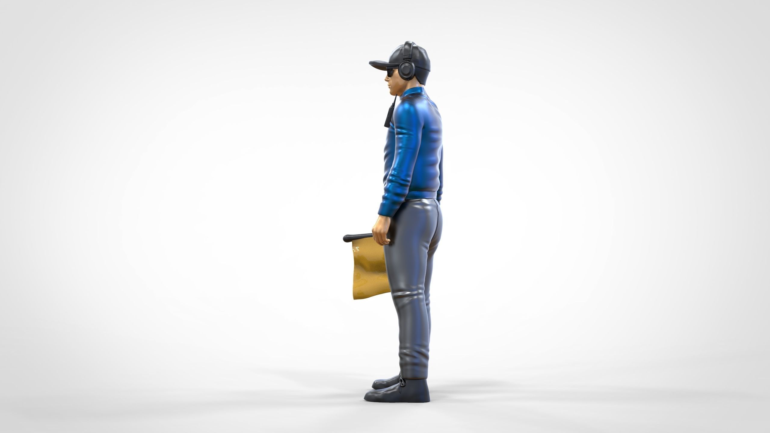 N1 Race Marshal with flag  3D print model_10
