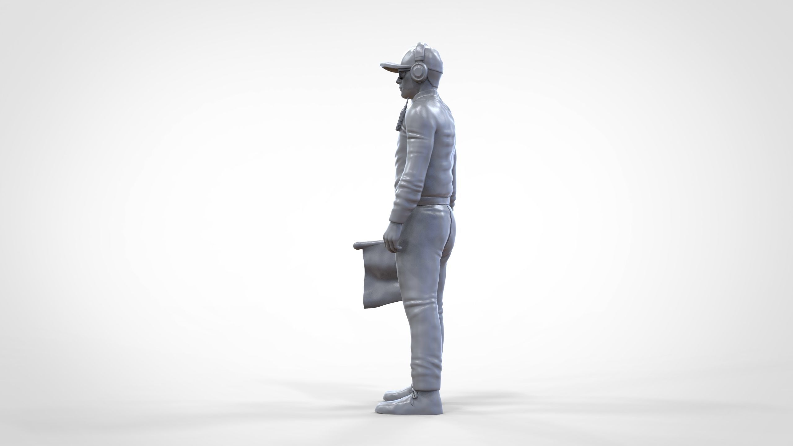 N1 Race Marshal with flag  3D print model_26