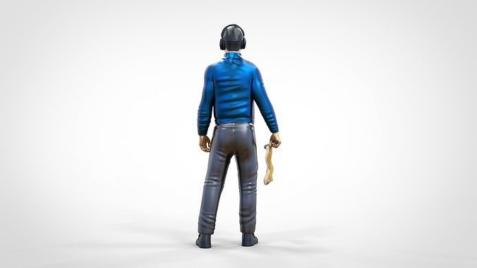 N1 Race Marshal with flag  3D print model 7