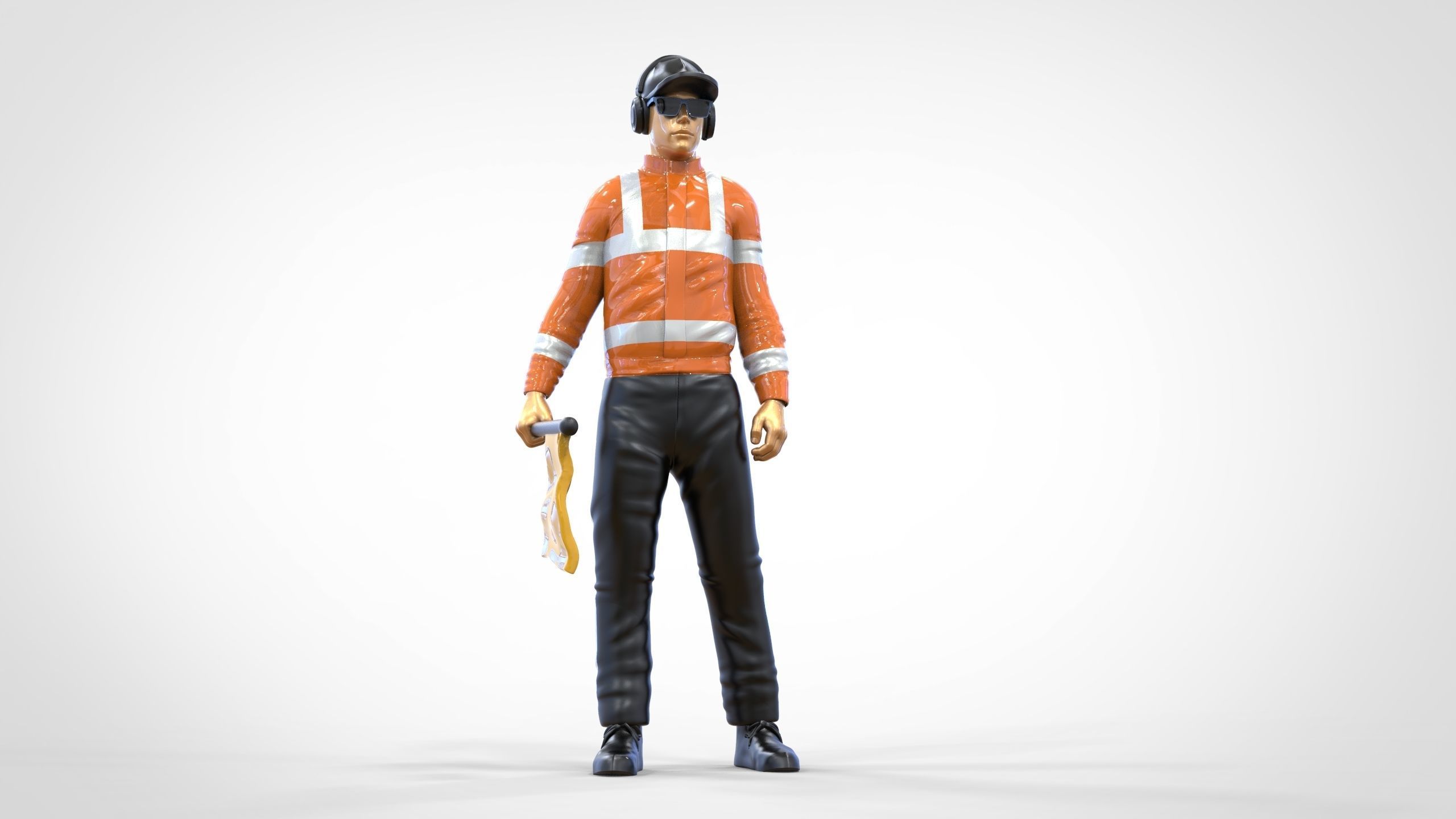 N1 Race Marshal with flag  3D print model_31