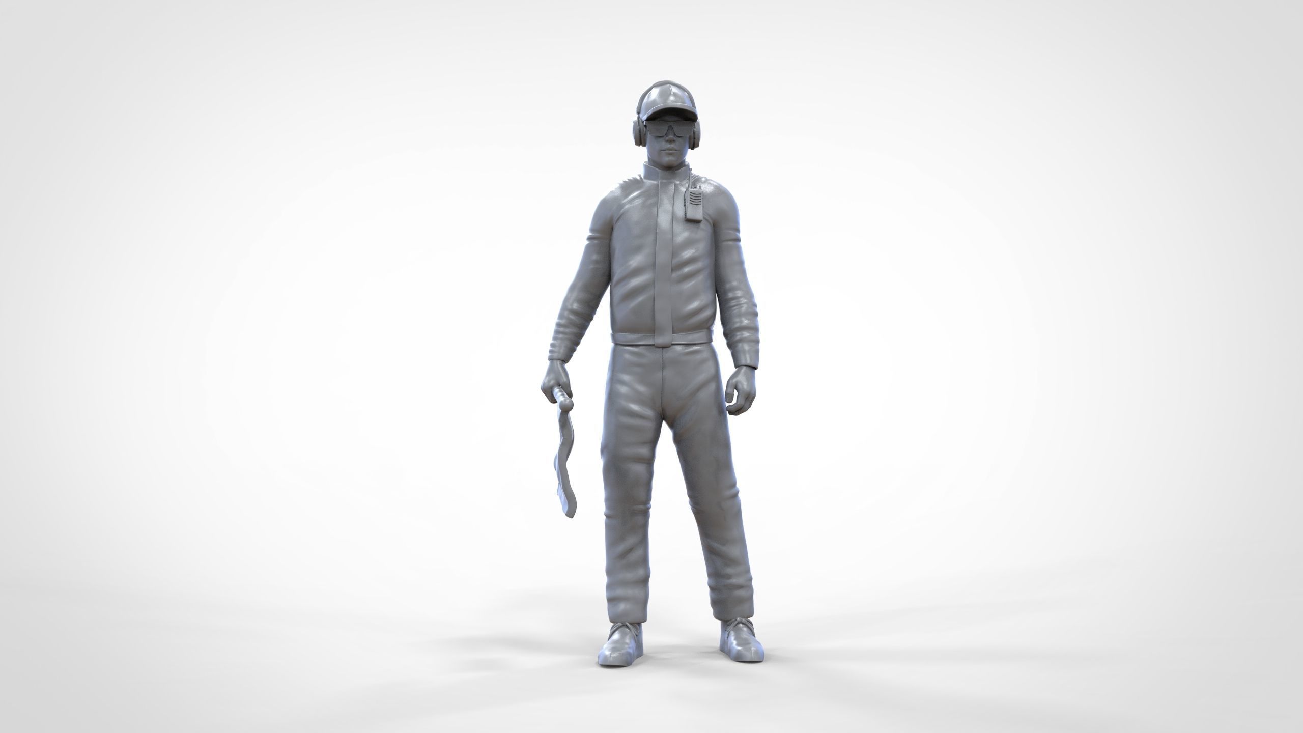 N1 Race Marshal with flag  3D print model_29