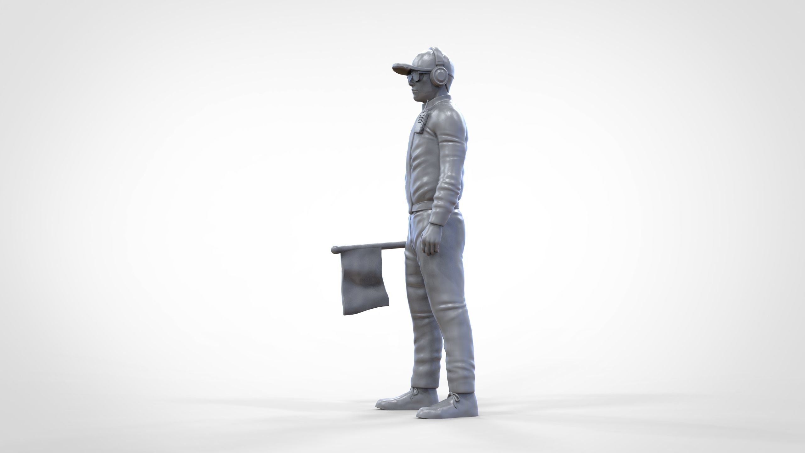 N1 Race Marshal with flag  3D print model_27