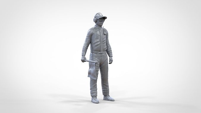 N1 Race Marshal with flag  3D print model 2
