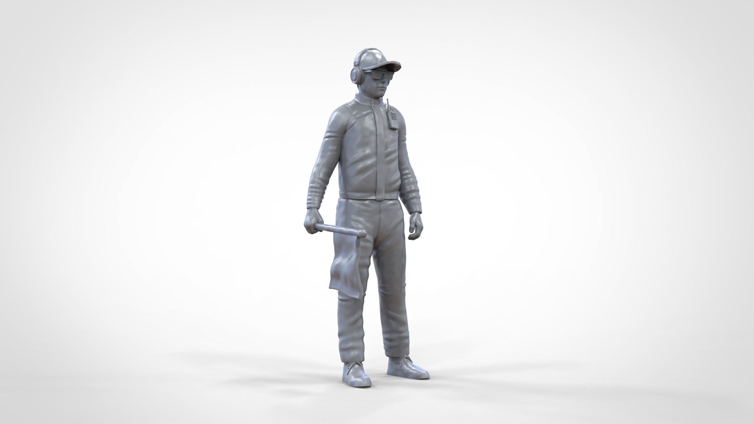 N1 Race Marshal with flag  3D print model_1