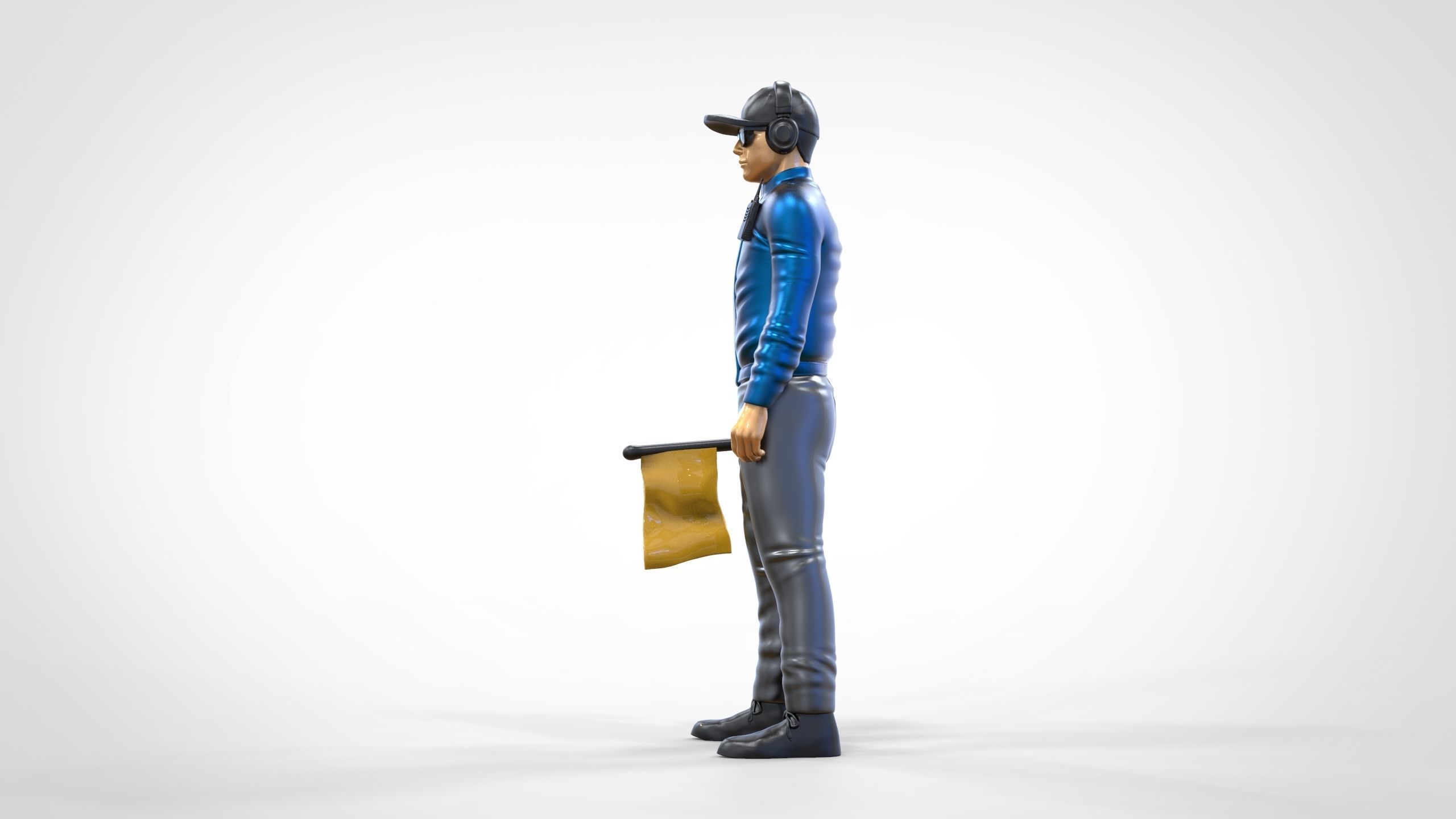 N1 Race Marshal with flag  3D print model_11