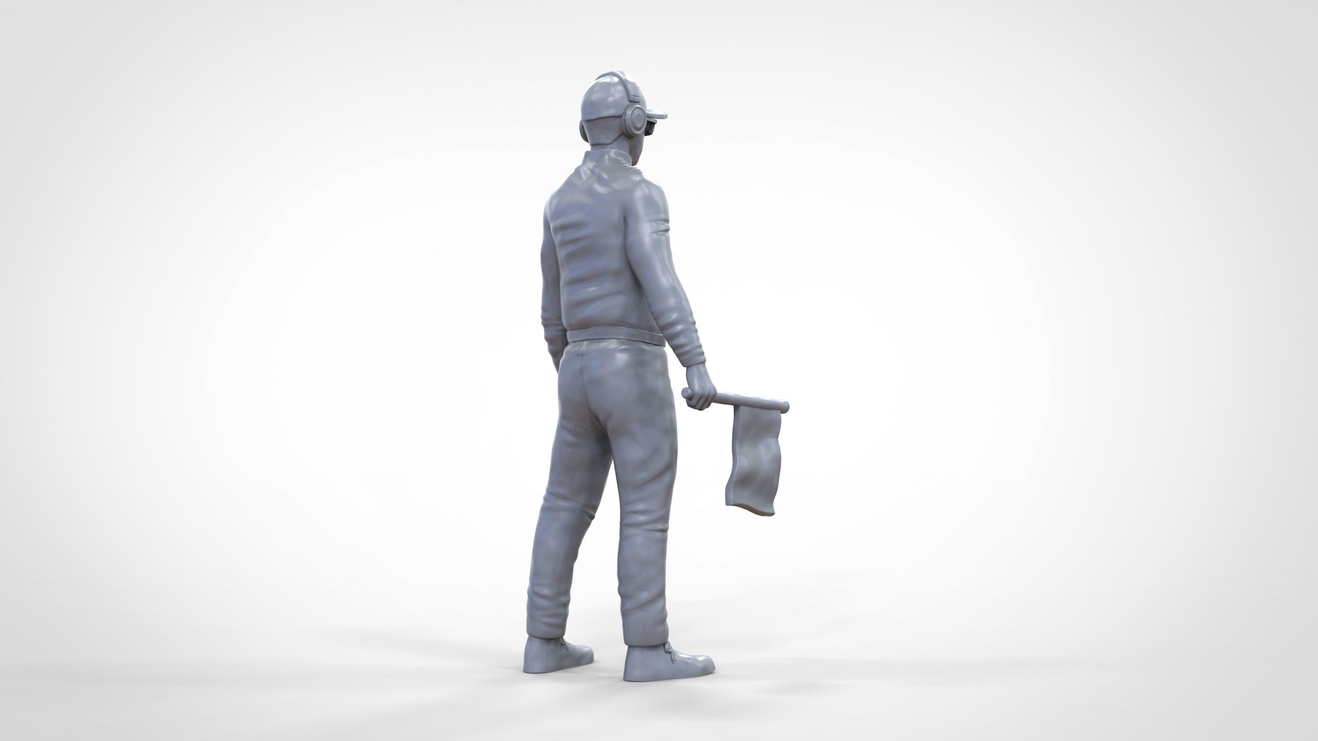 N1 Race Marshal with flag  3D print model_23