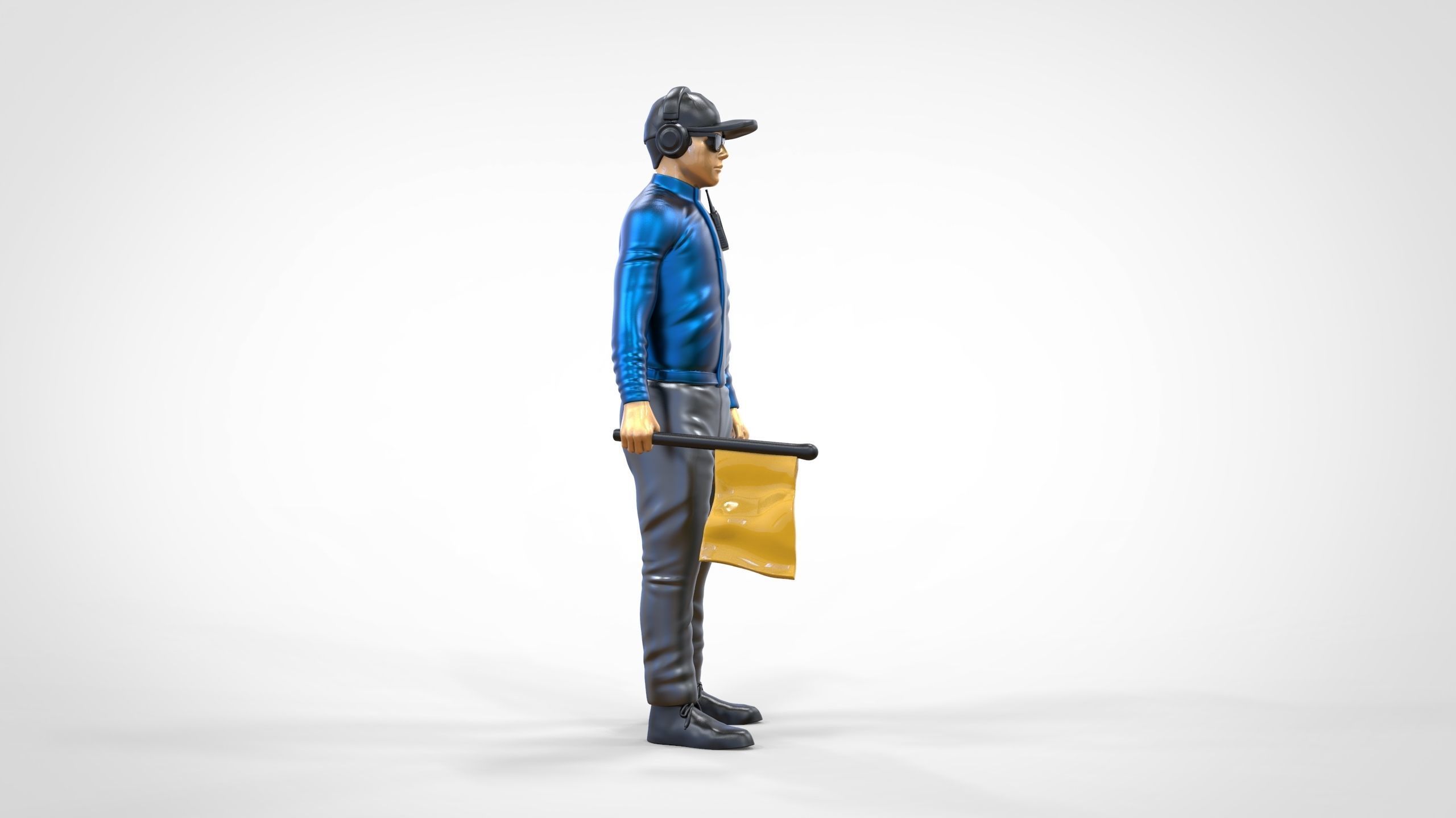 N1 Race Marshal with flag  3D print model_19