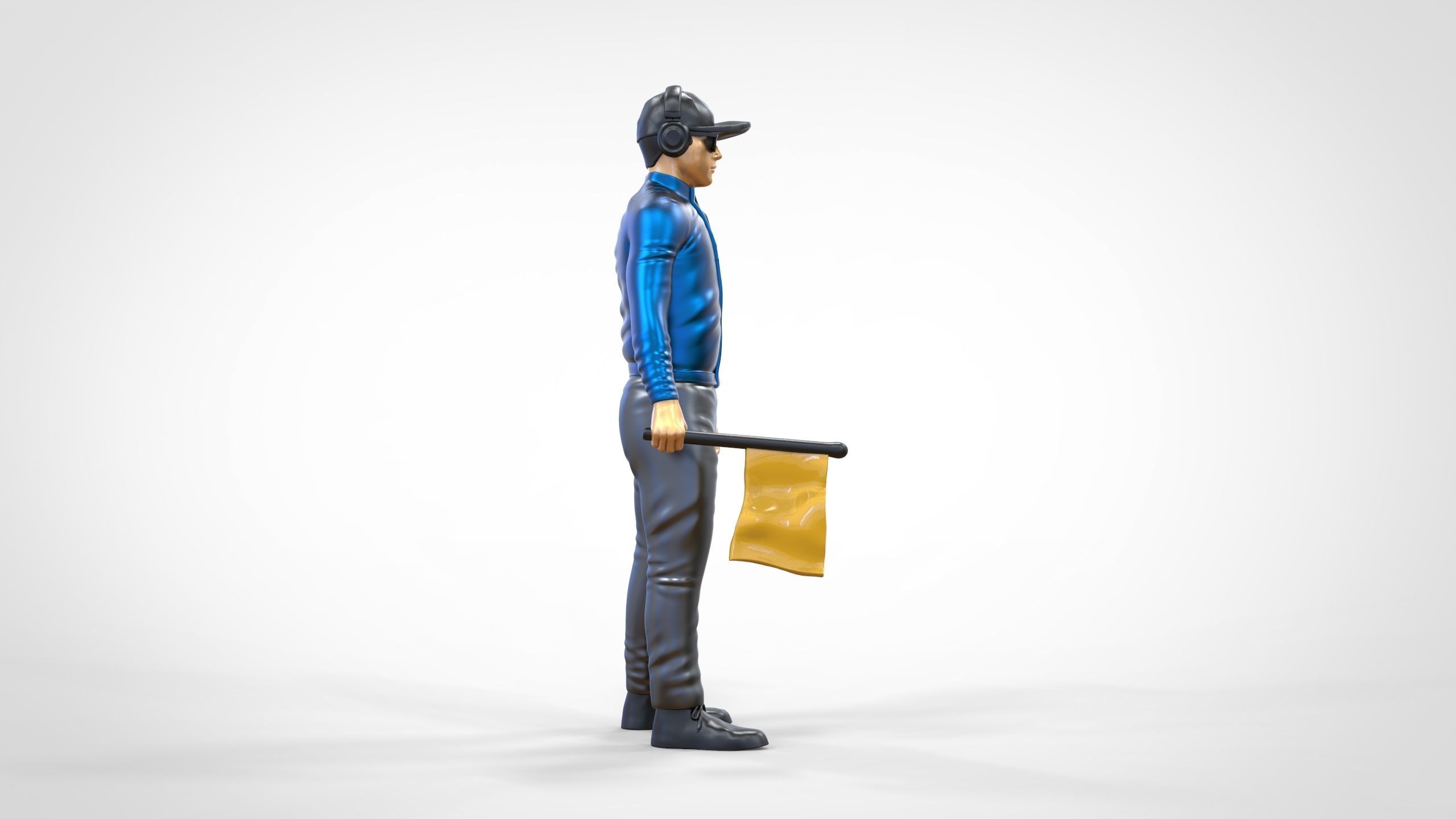 N1 Race Marshal with flag  3D print model_2