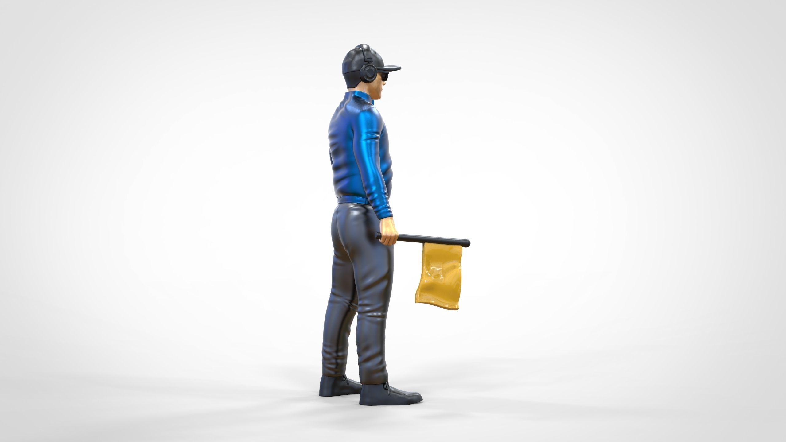 N1 Race Marshal with flag  3D print model_3