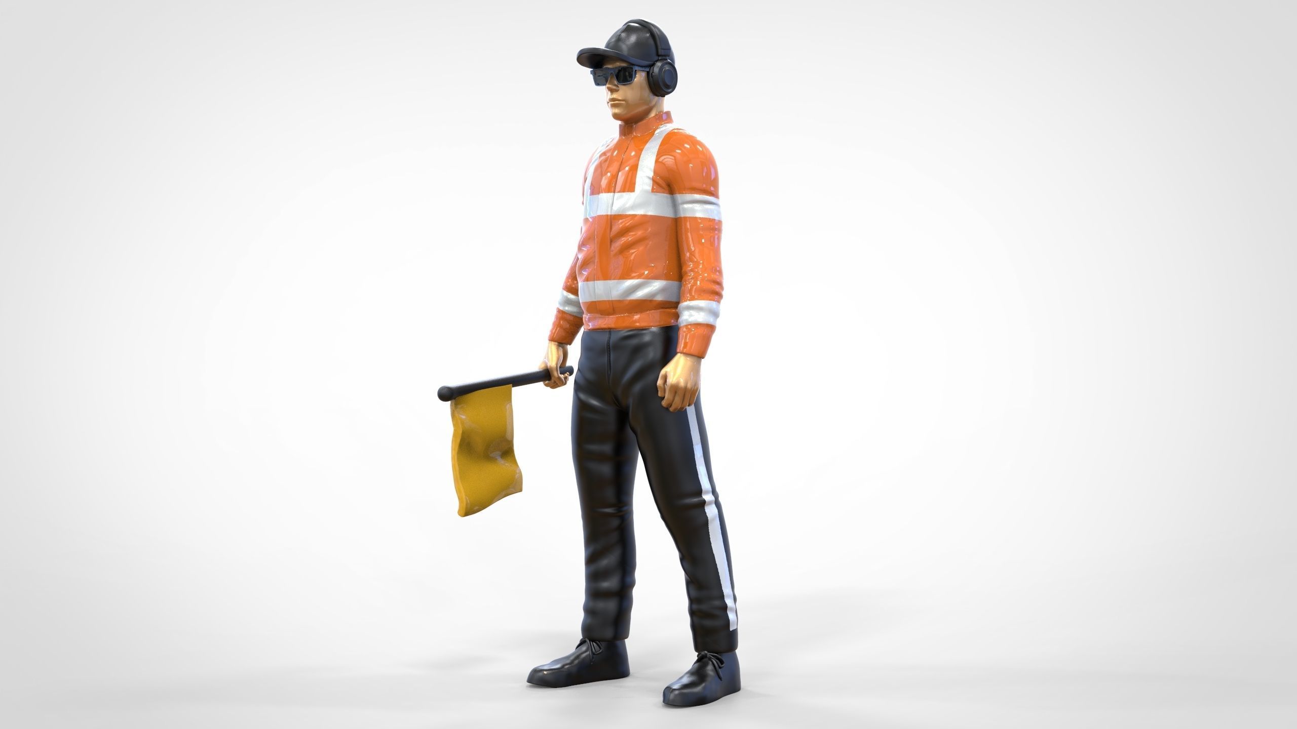 N1 Race Marshal with flag  3D print model_30