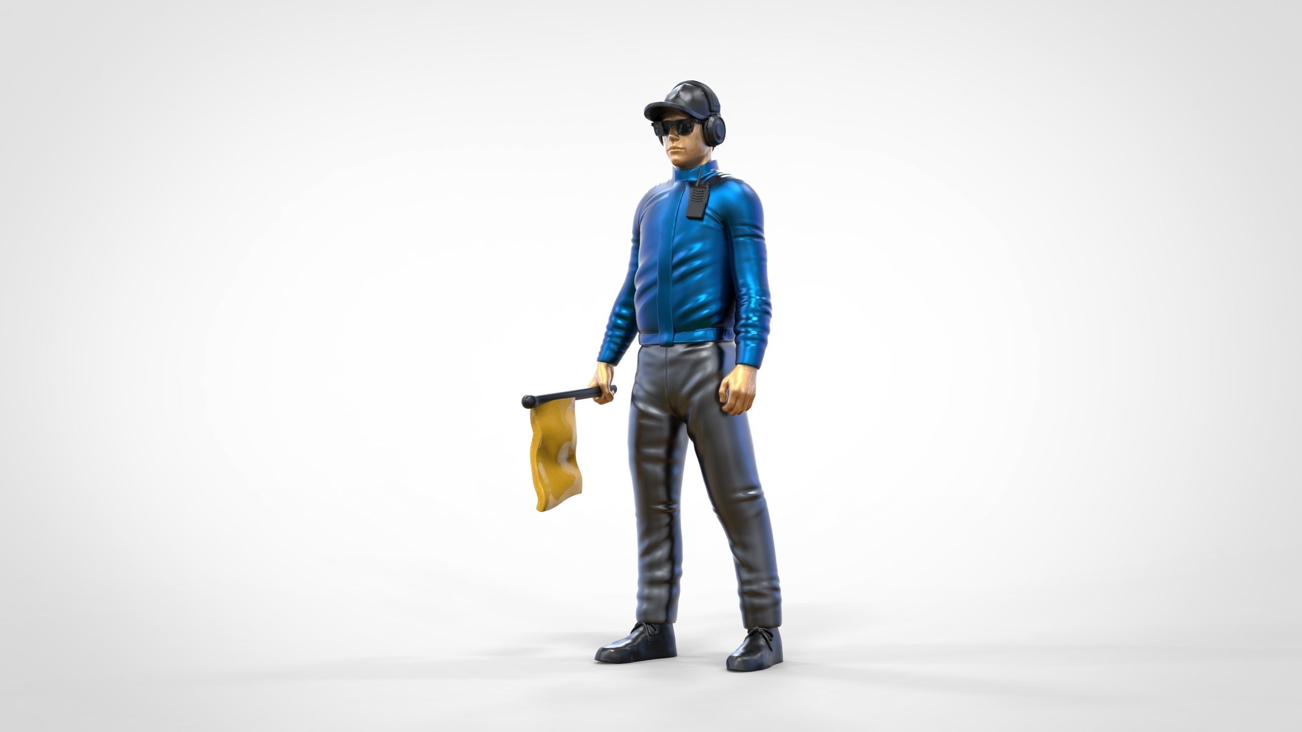 N1 Race Marshal with flag  3D print model_14