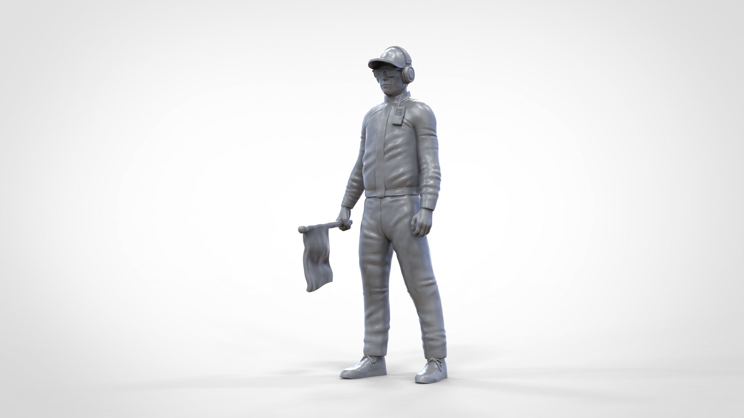 N1 Race Marshal with flag  3D print model_28