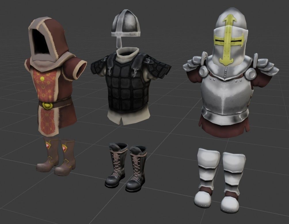 Lowpoly armor pack Low-poly 3D model_0
