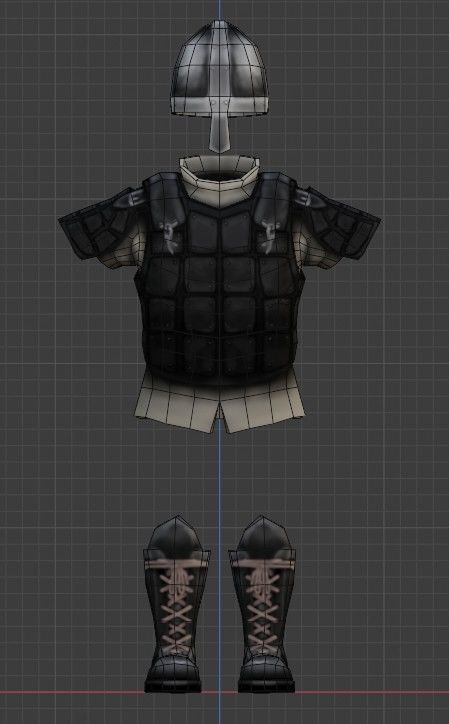 Lowpoly armor pack Low-poly 3D model_9