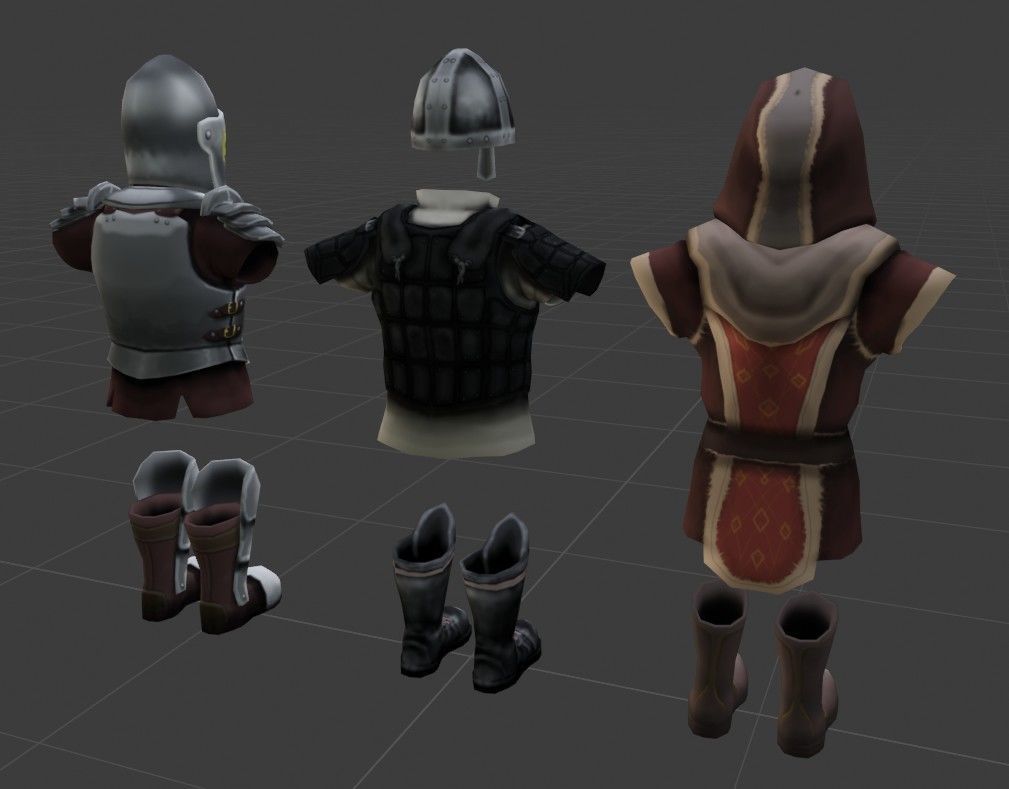 Lowpoly armor pack Low-poly 3D model_1