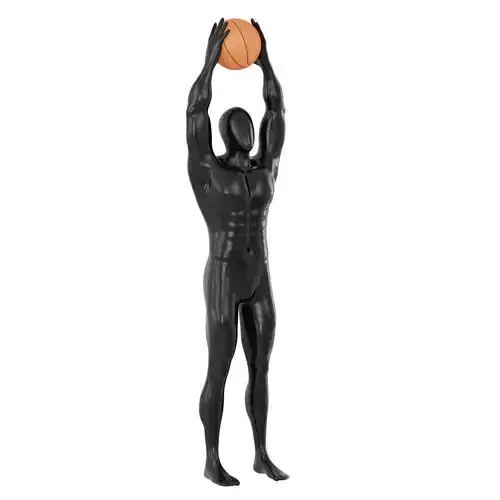Abstract mannequin with basketball ball 157