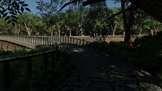 Park Scene 3D model 6