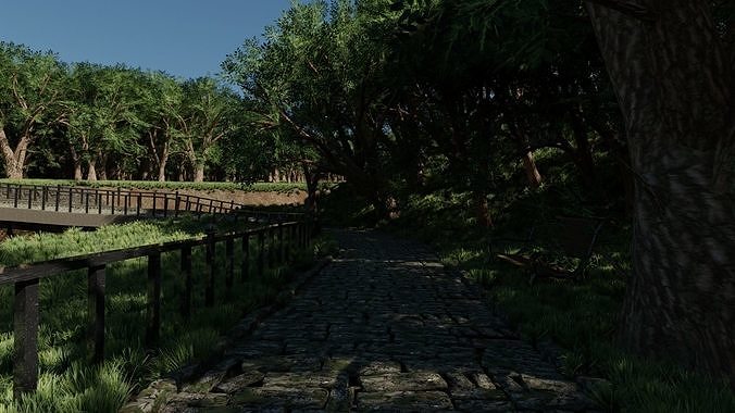 Park Scene 3D model 5